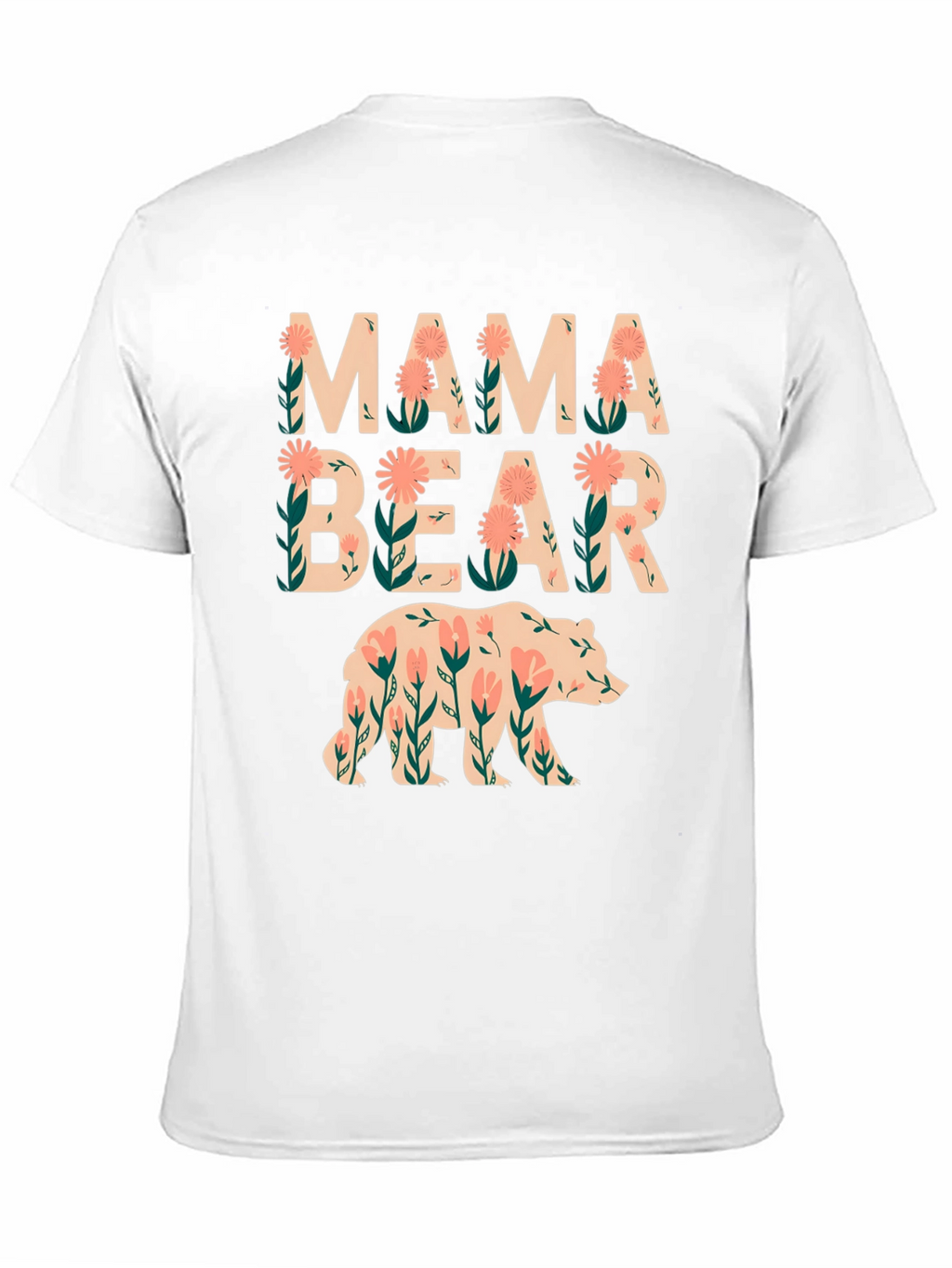Mama Bear Floral Graphic Tee - Black