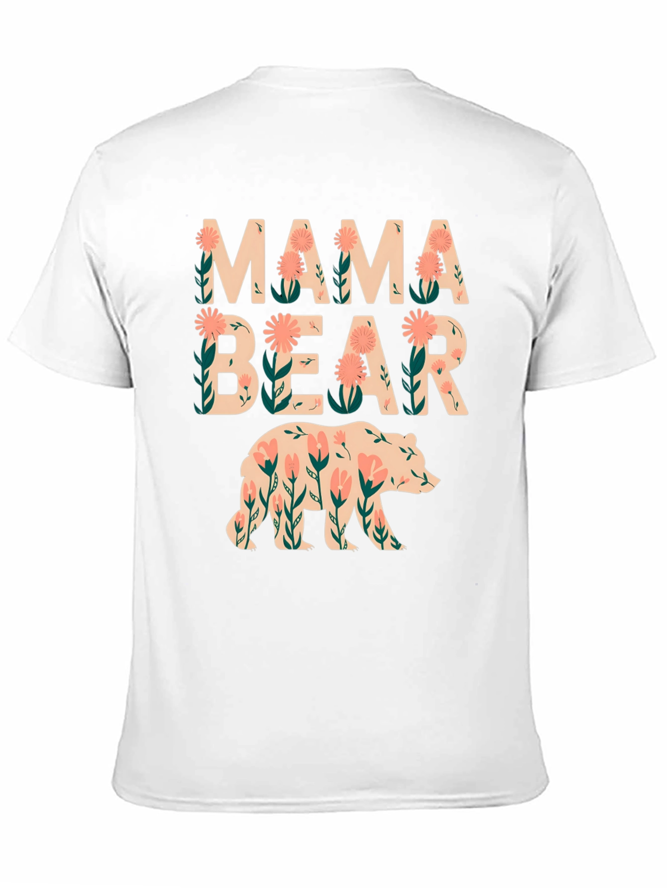 Mama Bear Floral Graphic Tee - Black