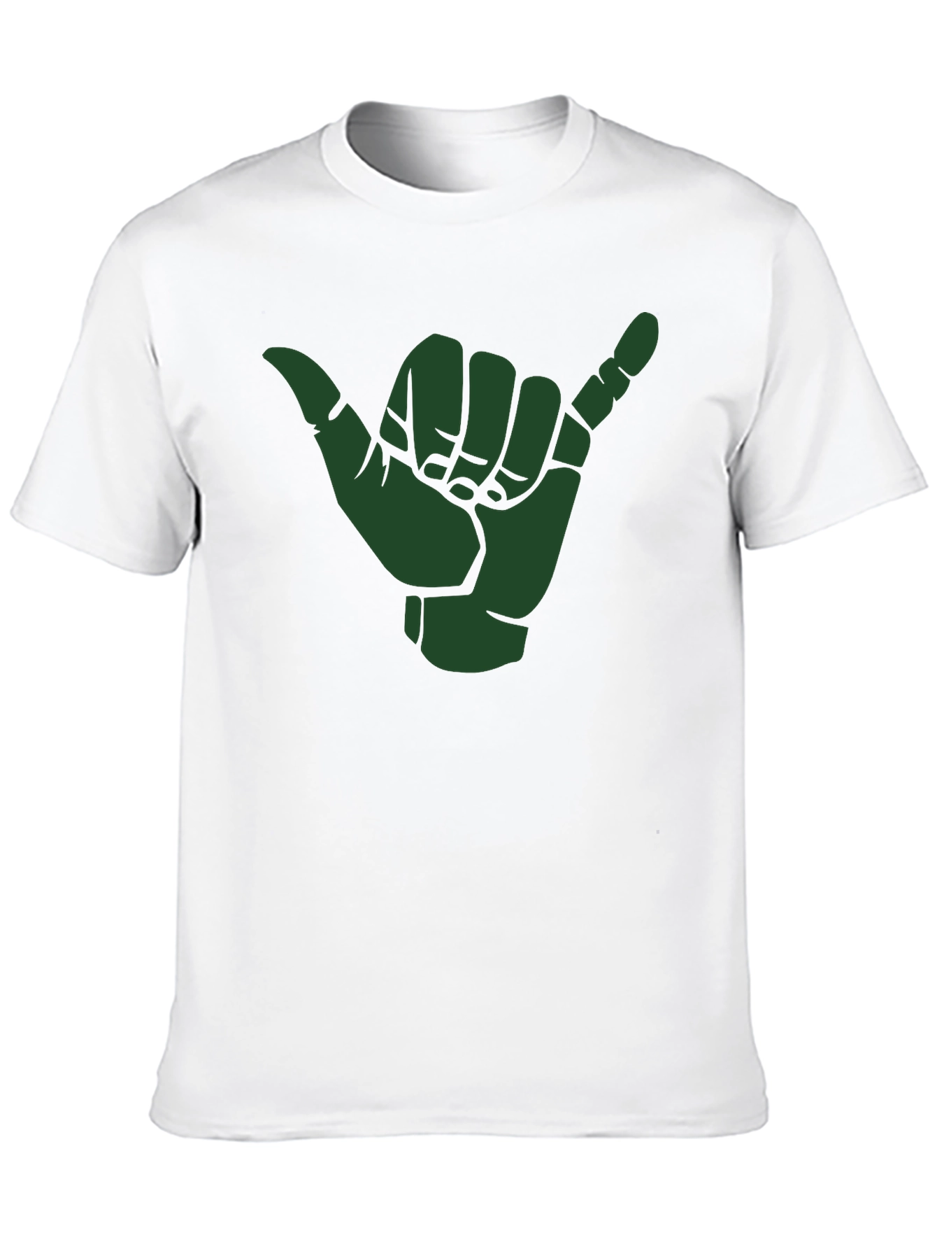 Shaka Hand Sign Graphic Tee - Black Cotton T-Shirt
