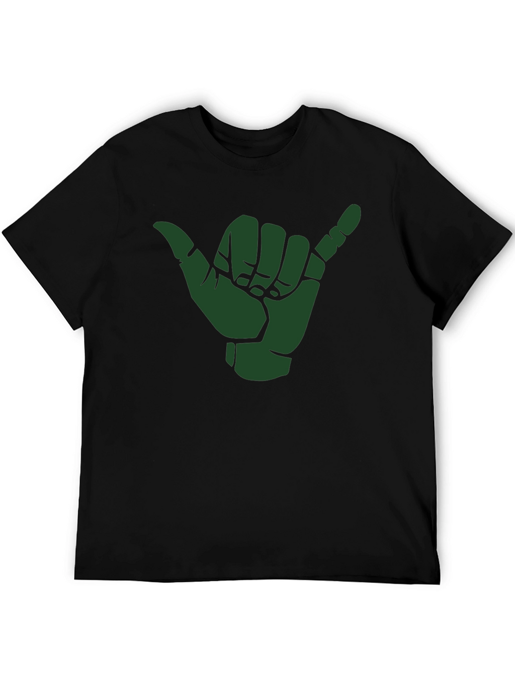 Shaka Hand Sign Graphic Tee - Black Cotton T-Shirt
