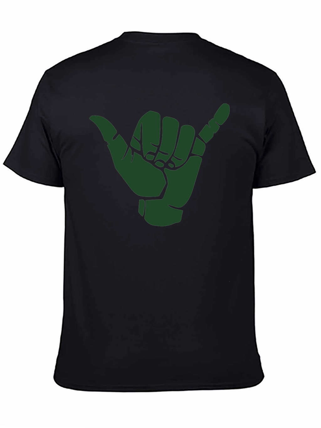 Shaka Hand Sign Graphic Tee - Black Cotton T-Shirt