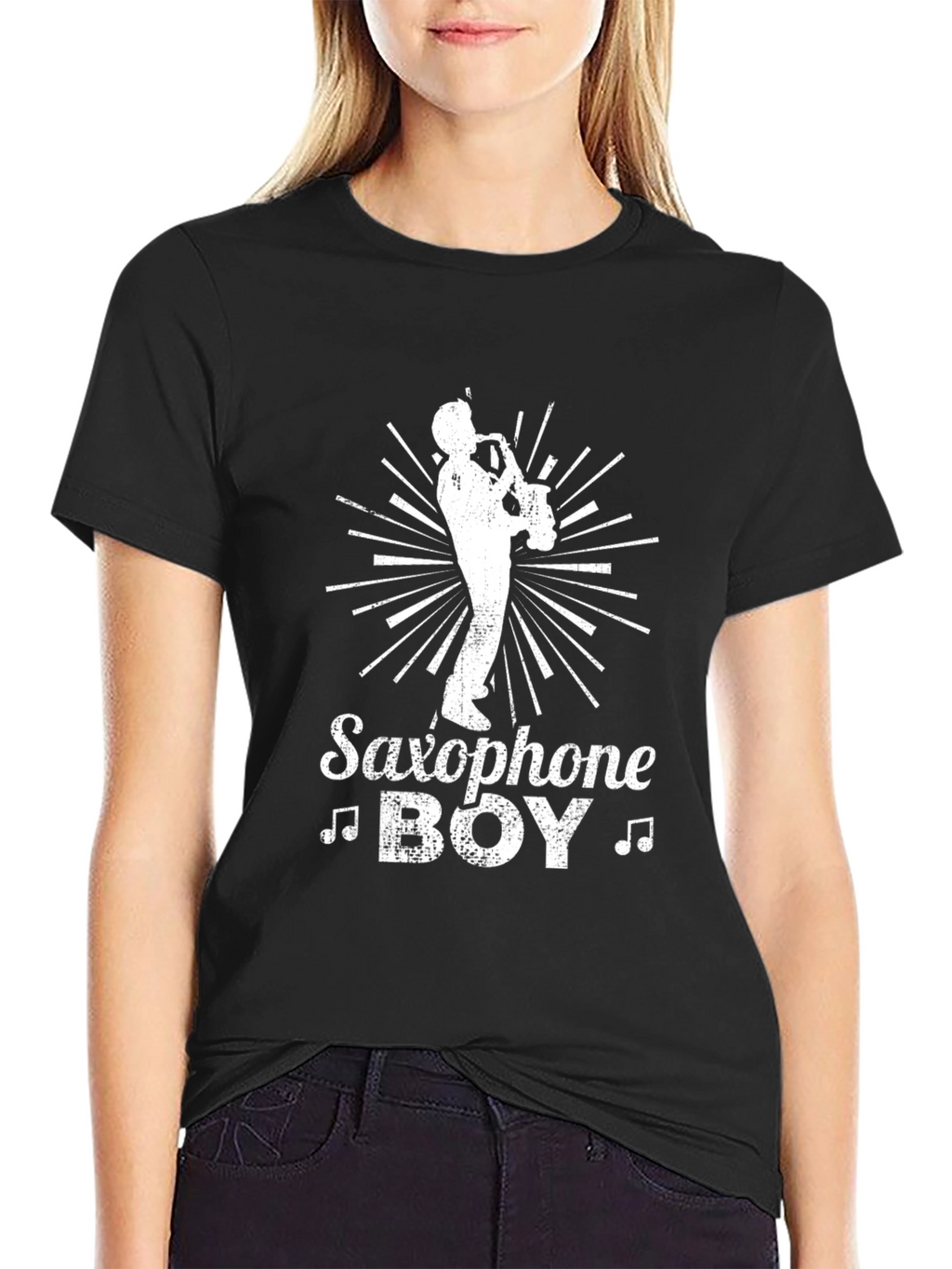 Saxophone Boy Graphic Tee - Music Lovers T-Shirt