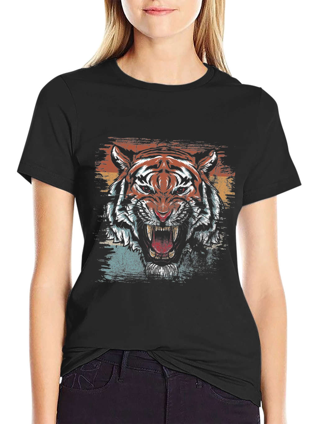 Roaring Tiger Graphic Tee - Mens Black T-Shirt