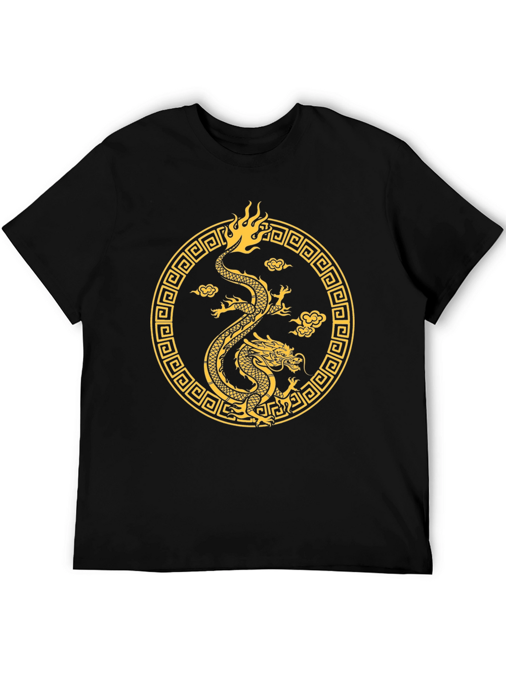 Golden Dragon Graphic Tee - Black