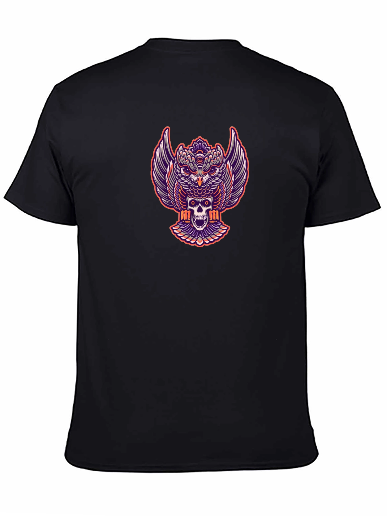 Owl and Skull Graphic Print Tee