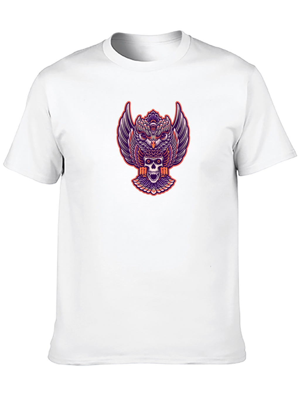 Owl and Skull Graphic Print Tee
