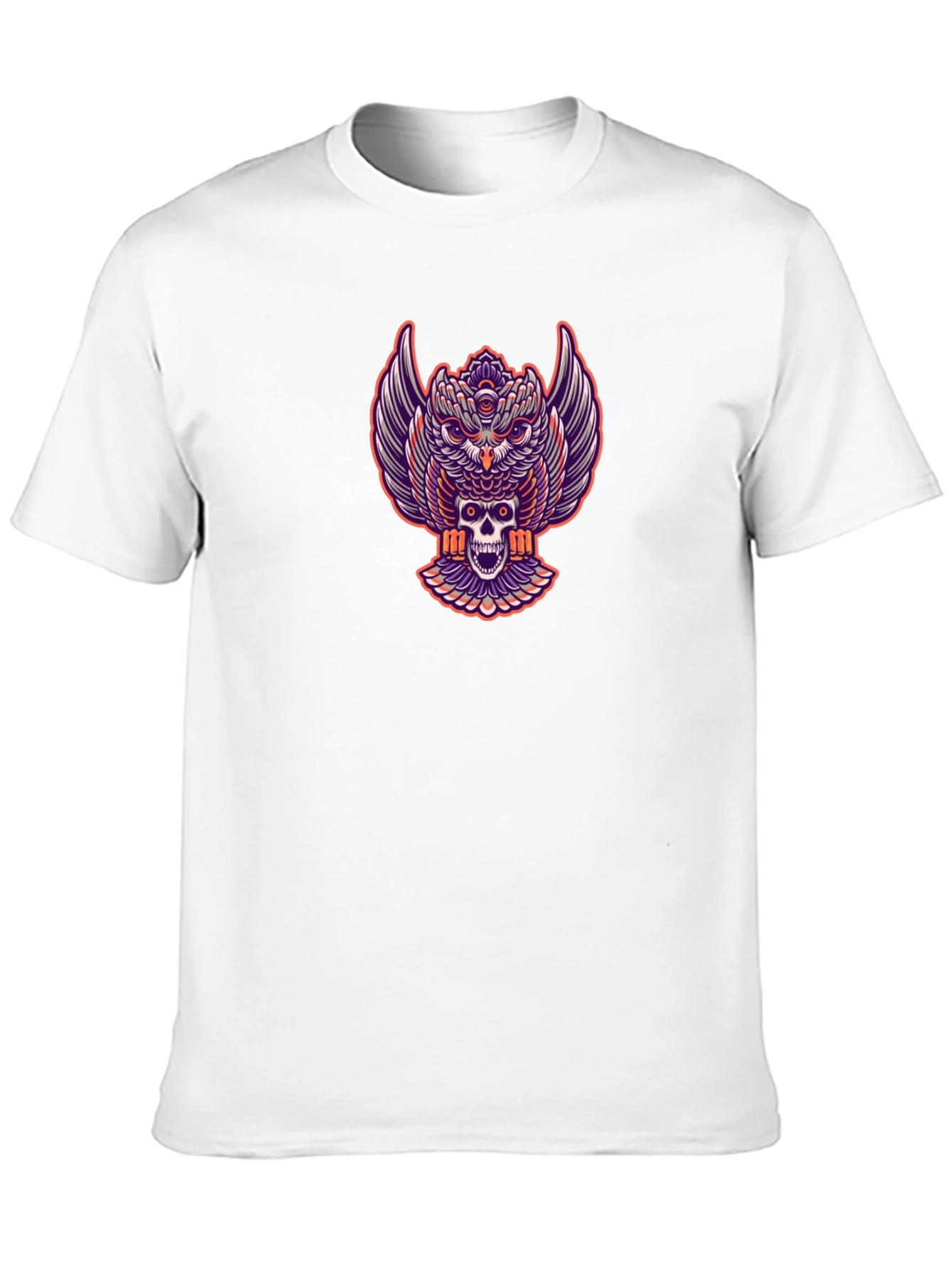 Owl and Skull Graphic Print Tee