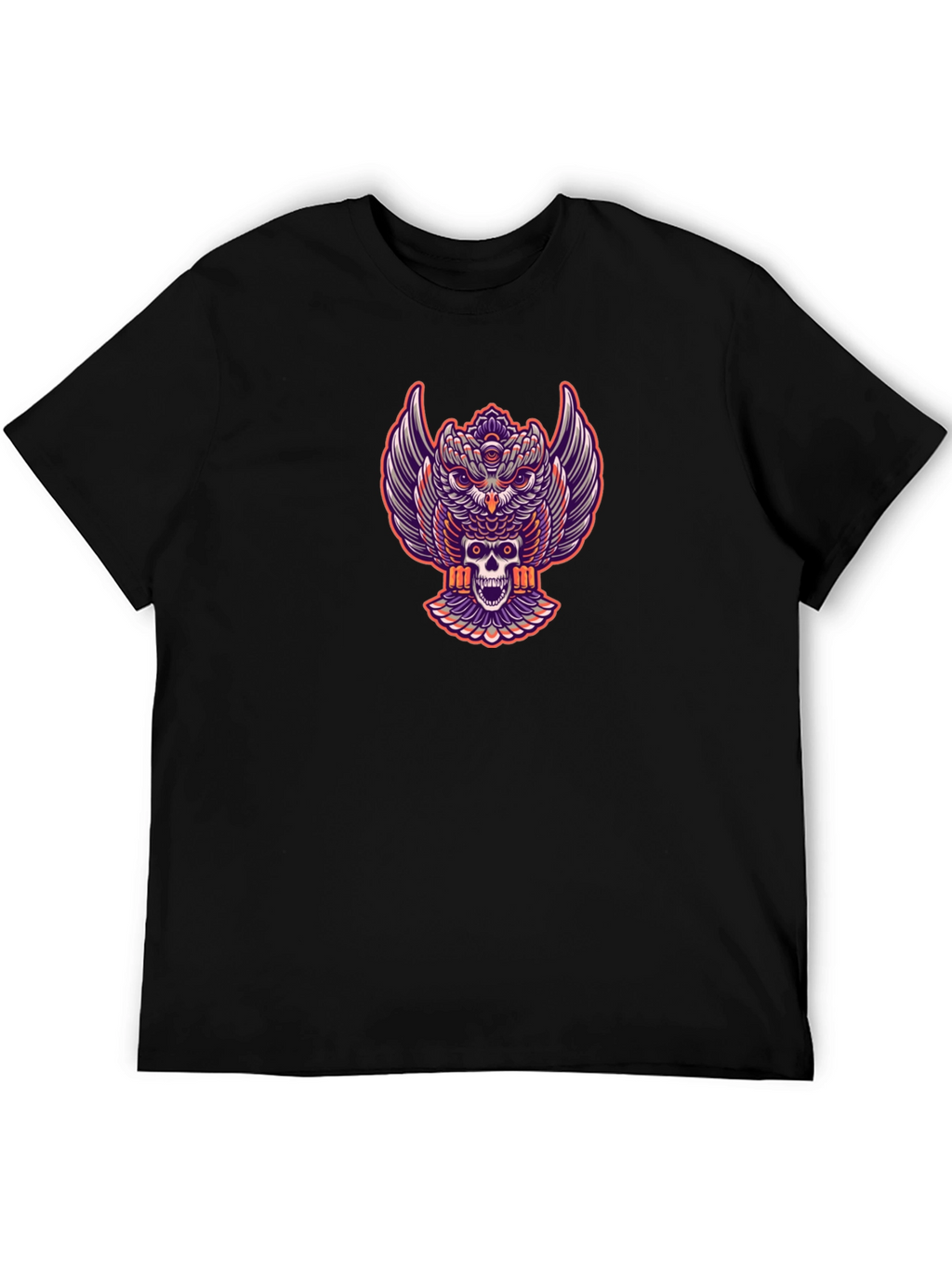 Owl and Skull Graphic Print Tee