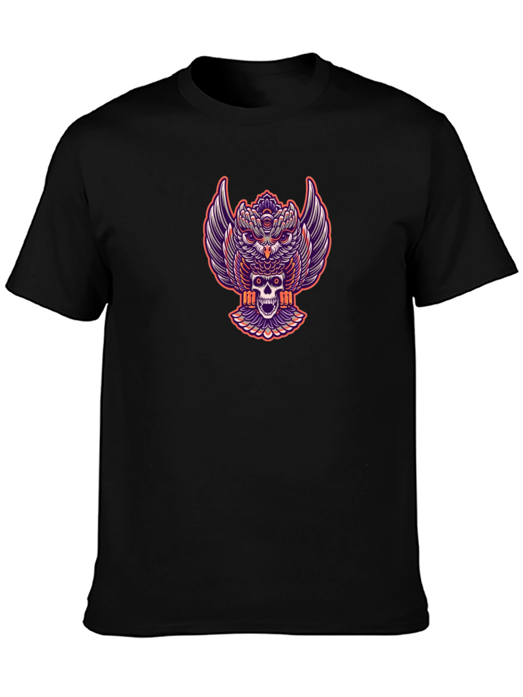 Owl and Skull Graphic Print Tee
