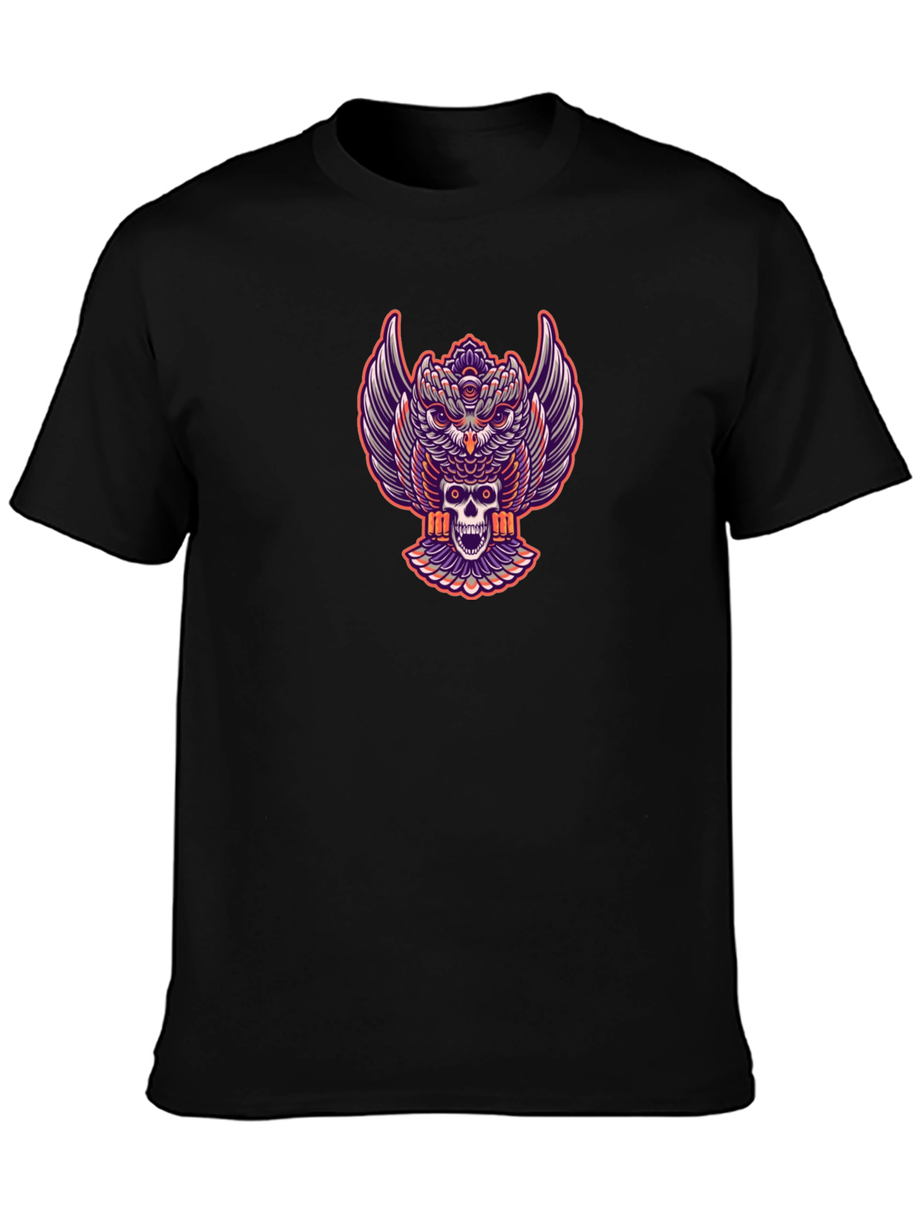 Owl and Skull Graphic Print Tee