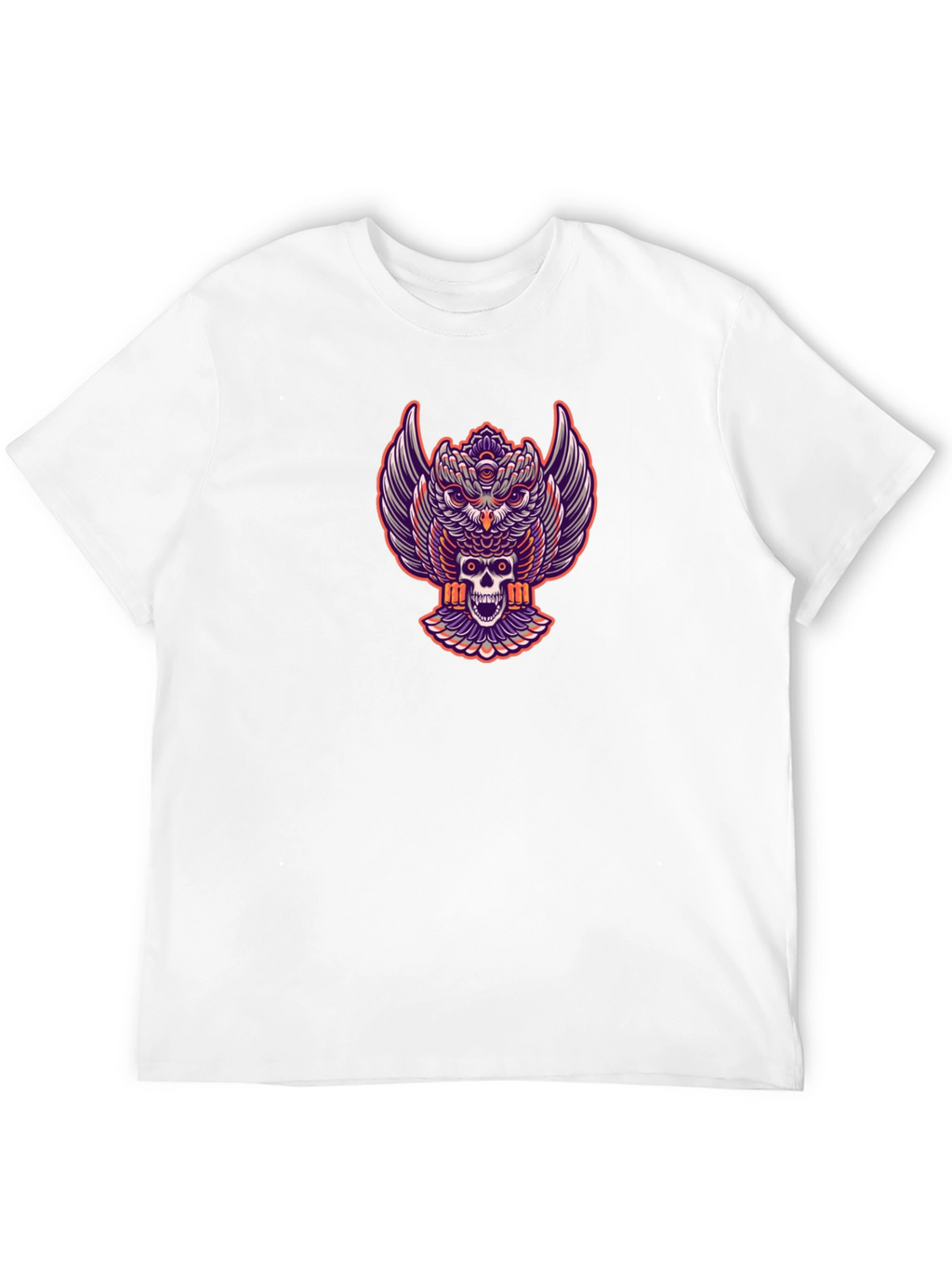 Owl and Skull Graphic Print Tee