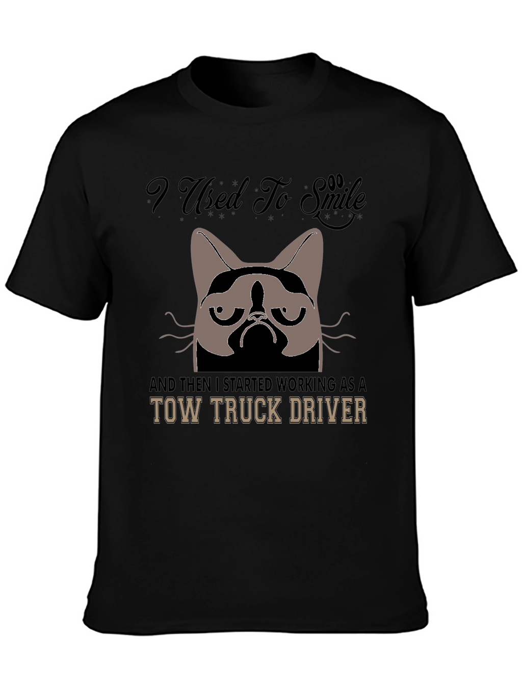 Grumpy Cat Tow Truck Driver Graphic Tee - Black