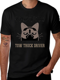 Grumpy Cat Tow Truck Driver Graphic Tee - Black