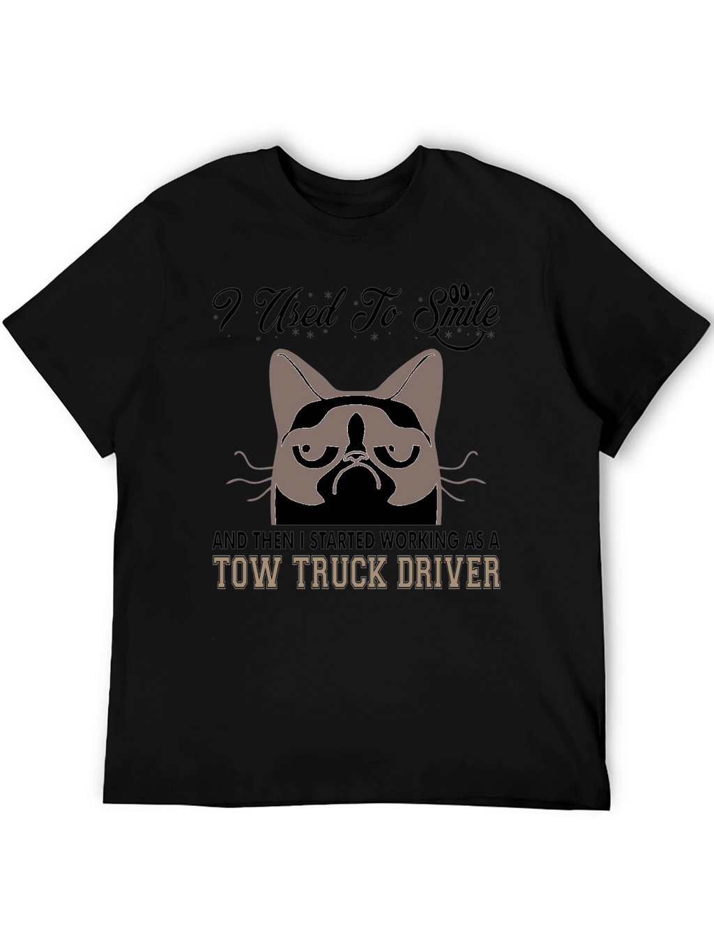 Grumpy Cat Tow Truck Driver Graphic Tee - Black