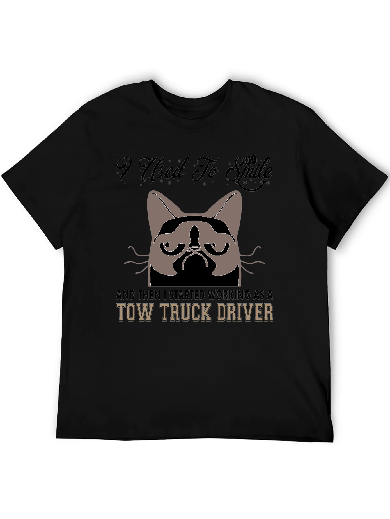 Grumpy Cat Tow Truck Driver Graphic Tee - Black
