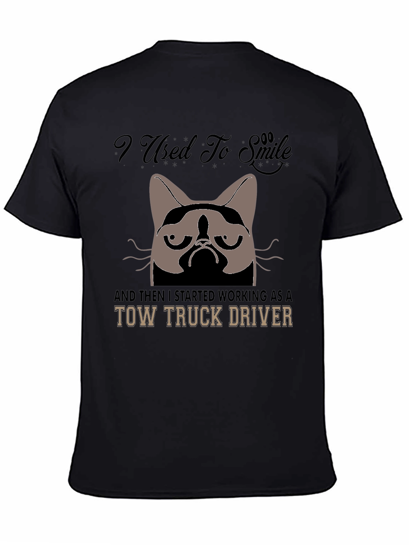 Grumpy Cat Tow Truck Driver Graphic Tee - Black