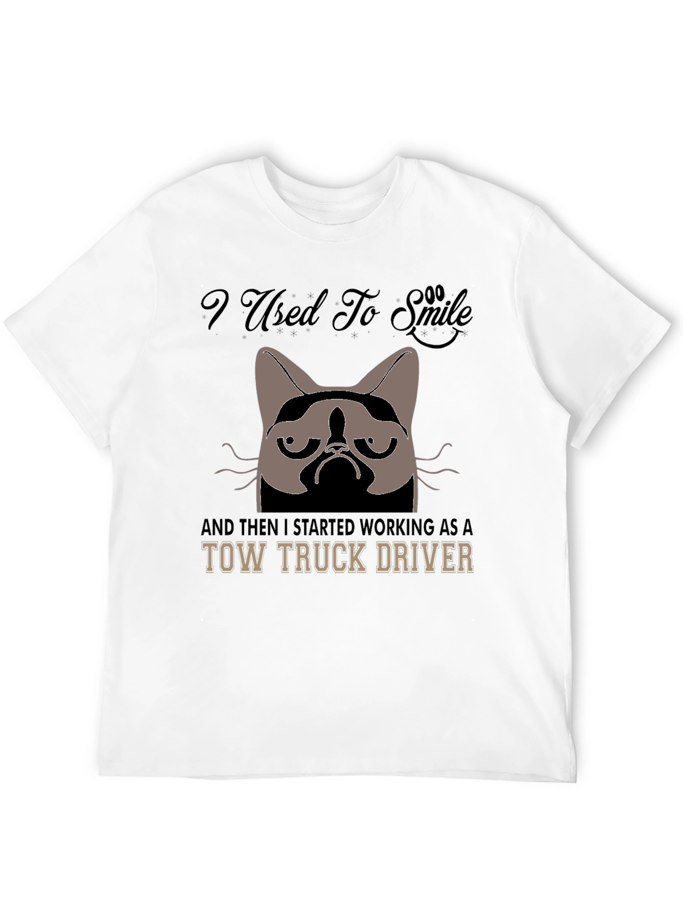 Grumpy Cat Tow Truck Driver Graphic Tee - Black