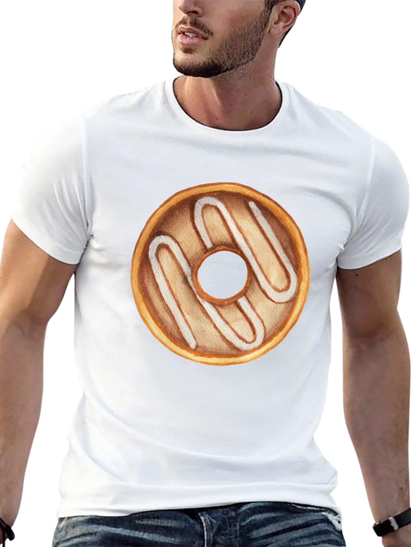 Donut Graphic Tee - Black Casual T-Shirt