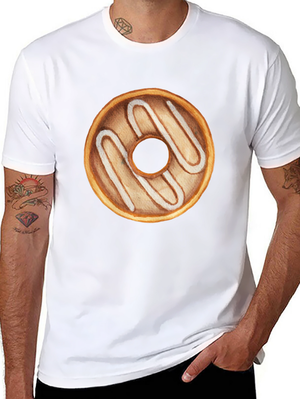 Donut Graphic Tee - Black Casual T-Shirt