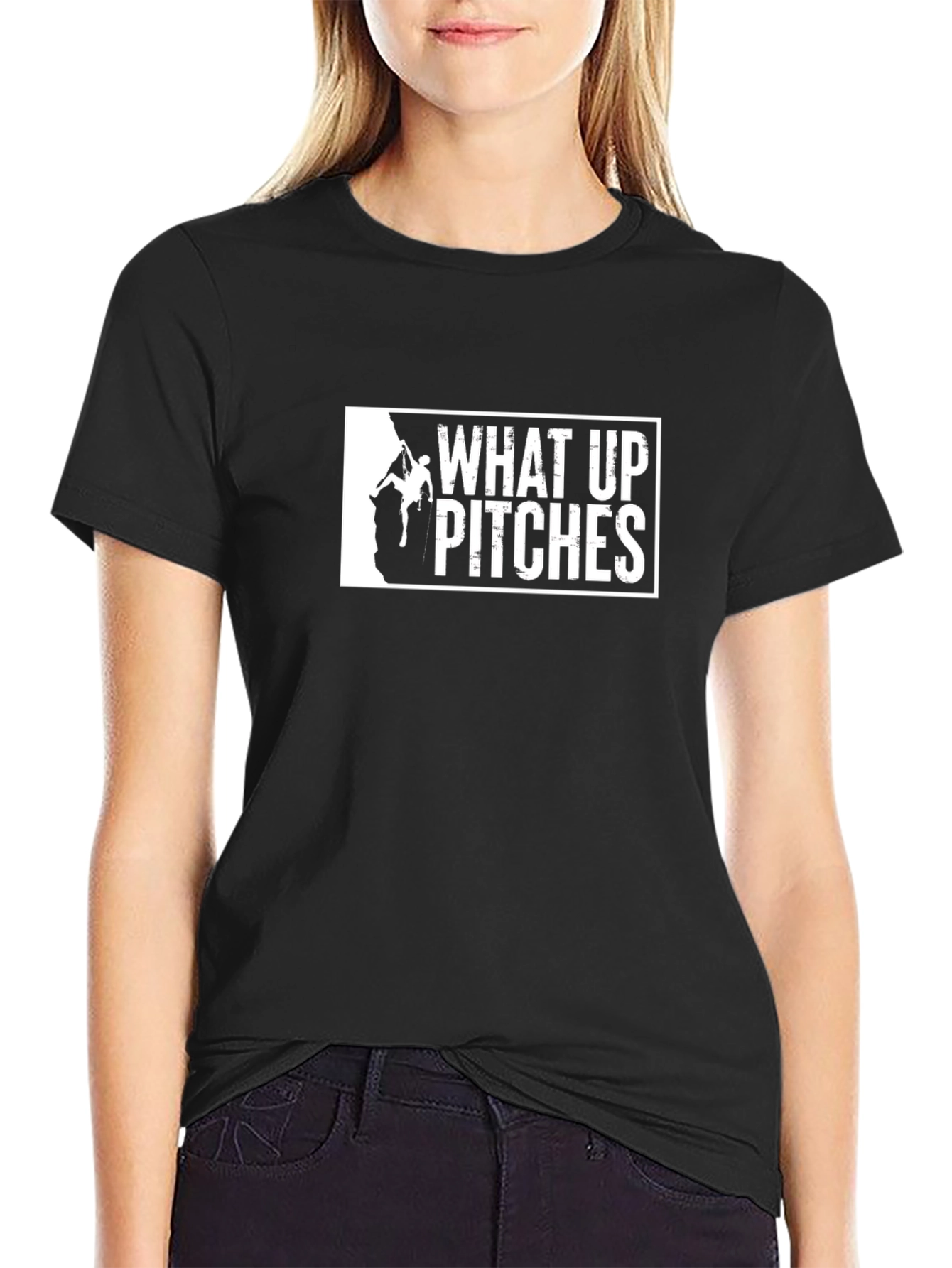 What Up Pitches Climbing Graphic T-Shirt
