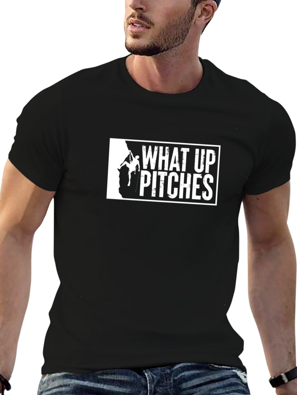 What Up Pitches Climbing Graphic T-Shirt