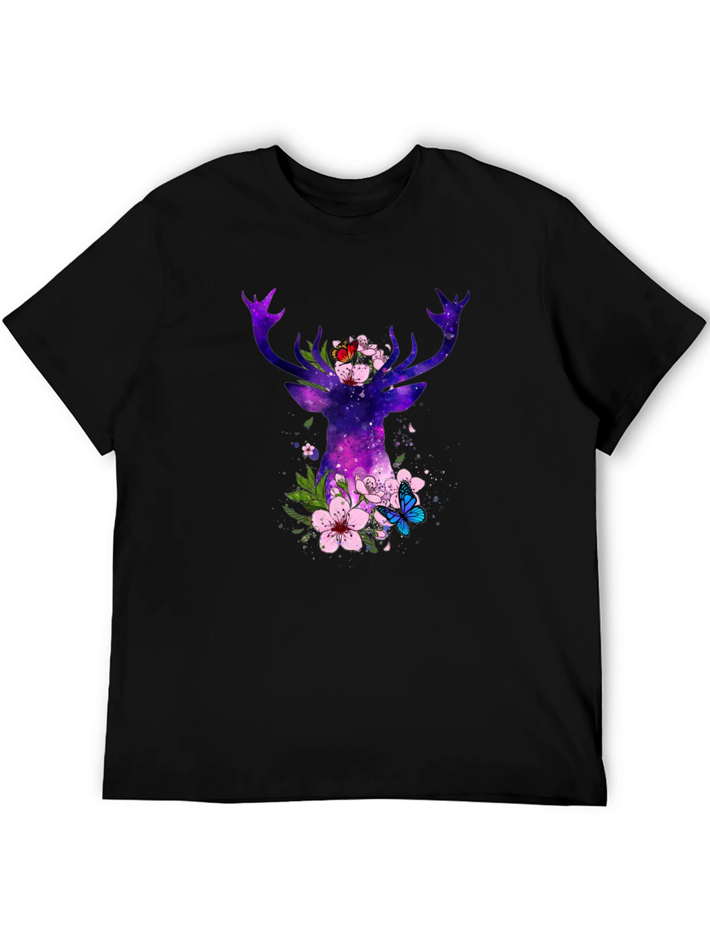 Galaxy Deer Floral T-Shirt