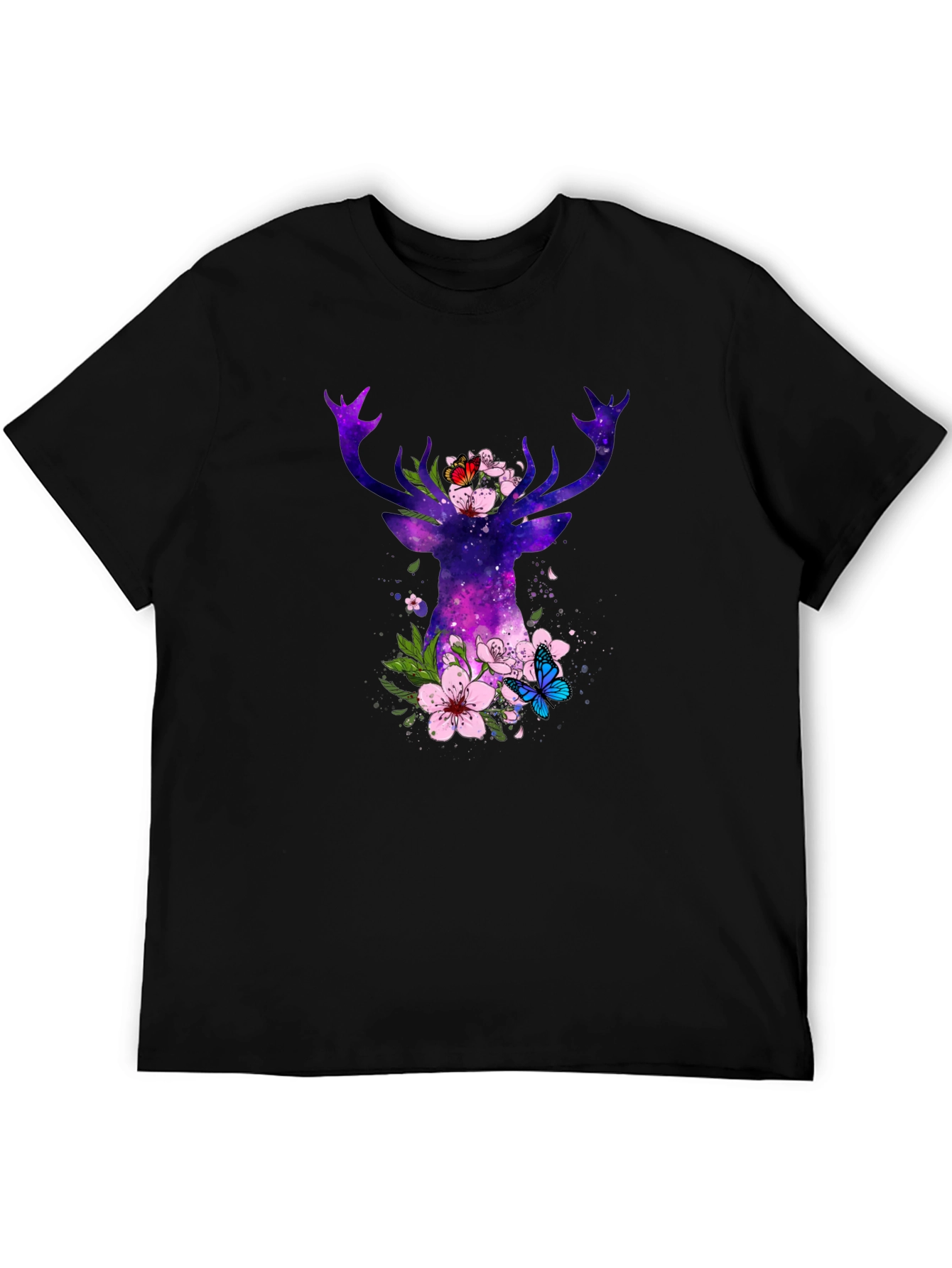 Galaxy Deer Floral T-Shirt