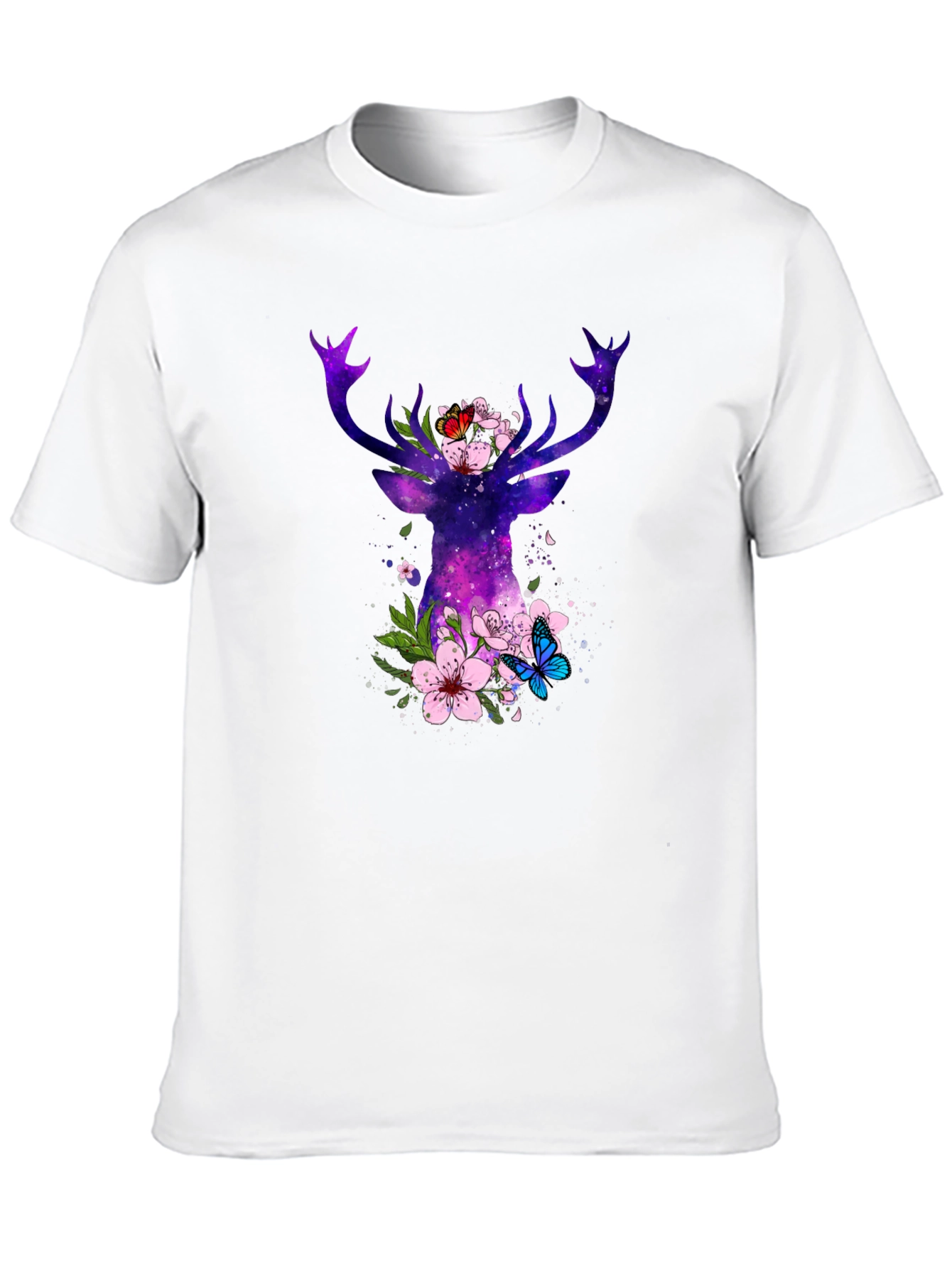 Galaxy Deer Floral T-Shirt