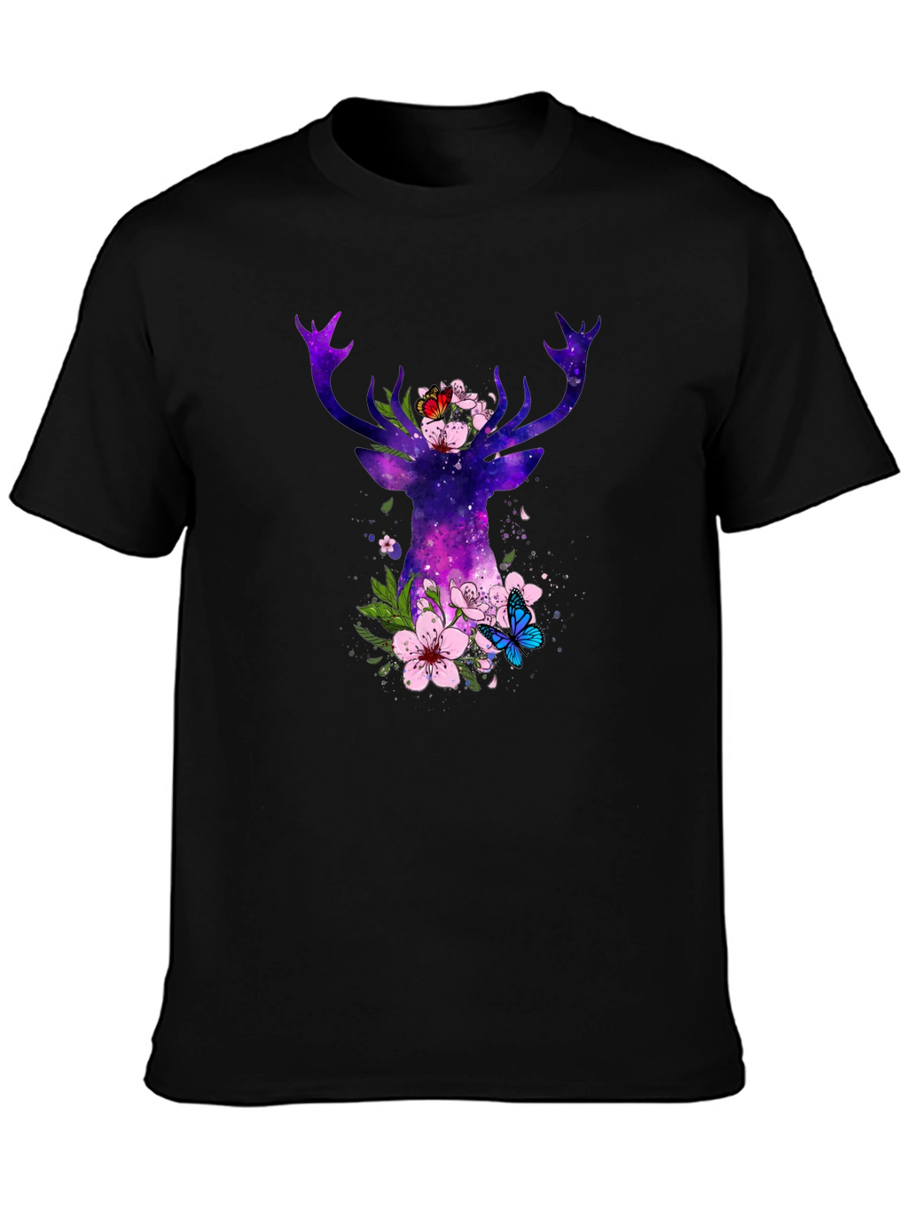 Galaxy Deer Floral T-Shirt