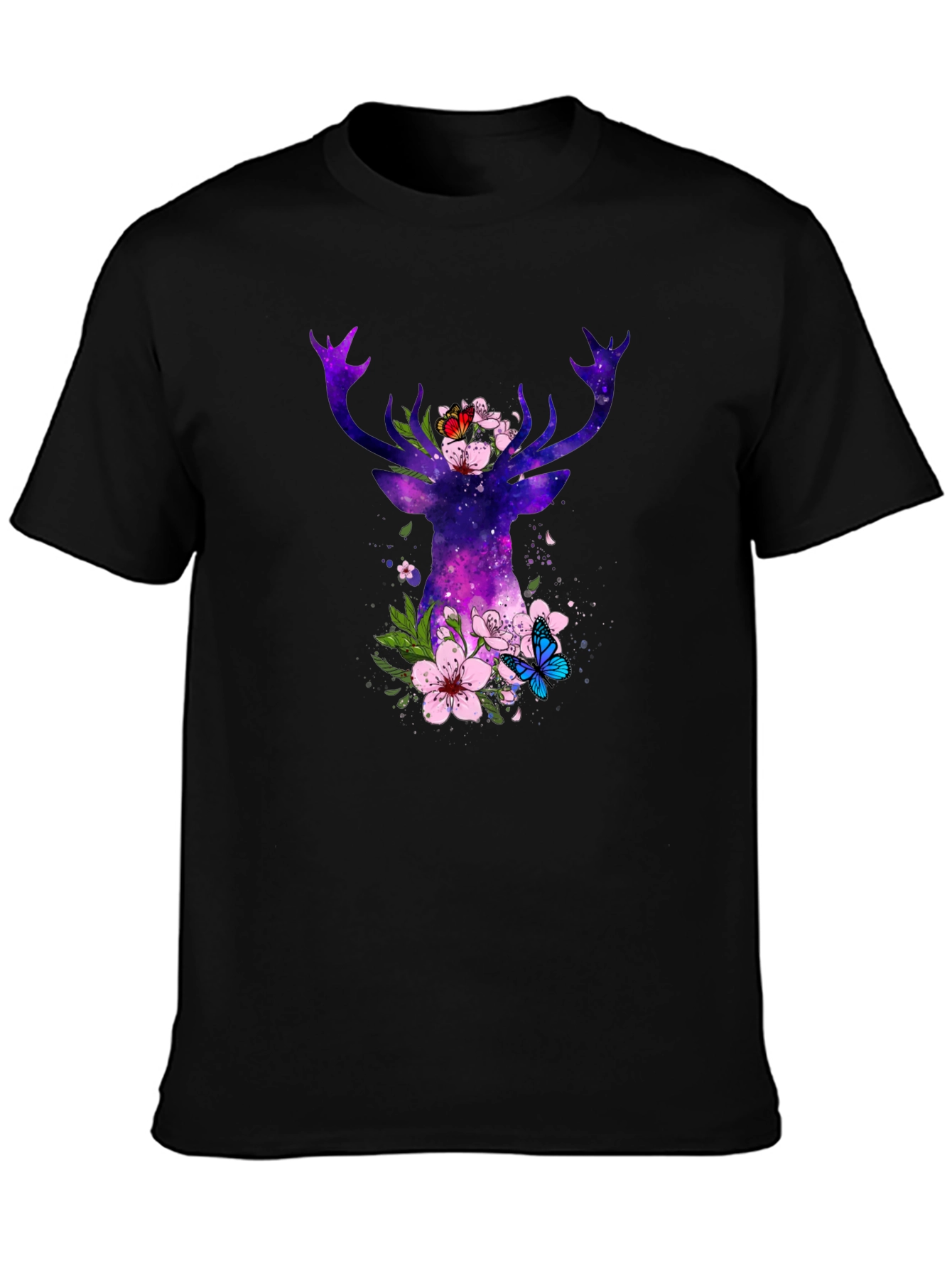 Galaxy Deer Floral T-Shirt