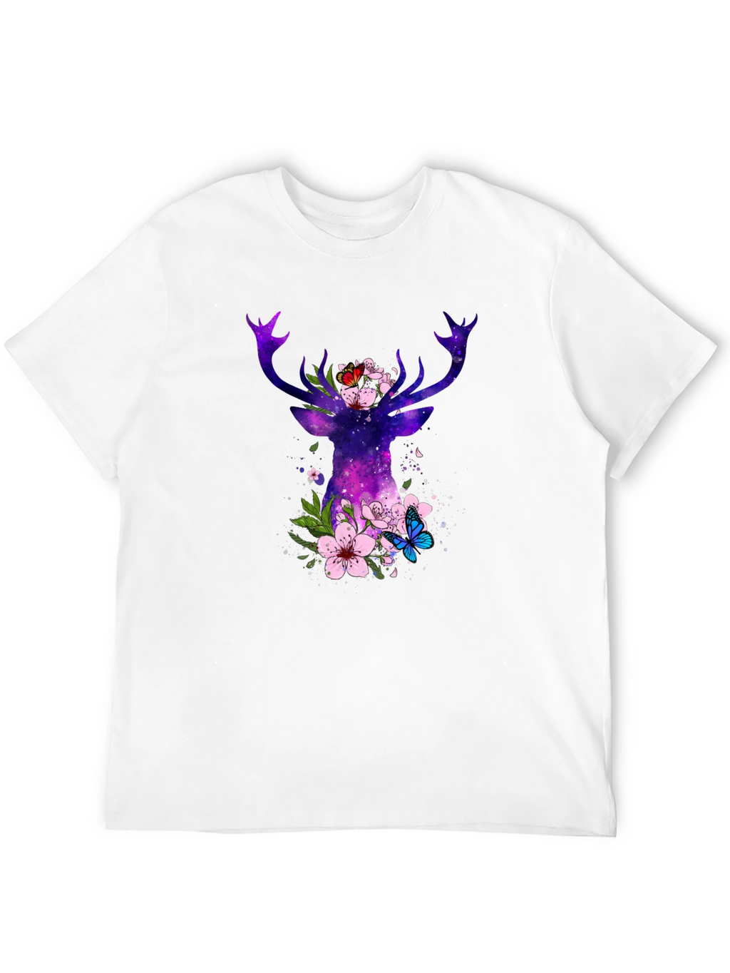 Galaxy Deer Floral T-Shirt