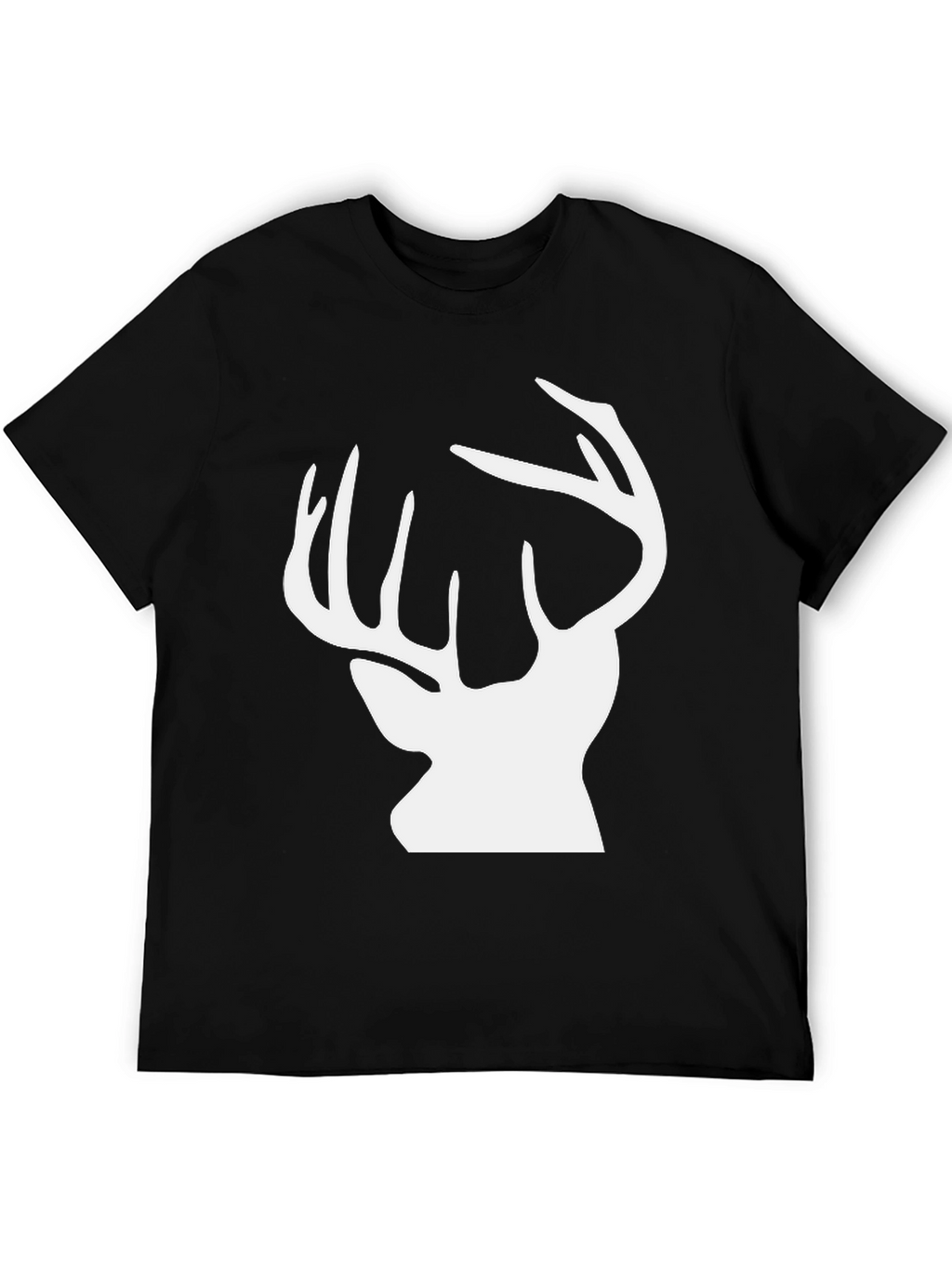 Deer Silhouette Graphic Tee - Black Cotton Blend