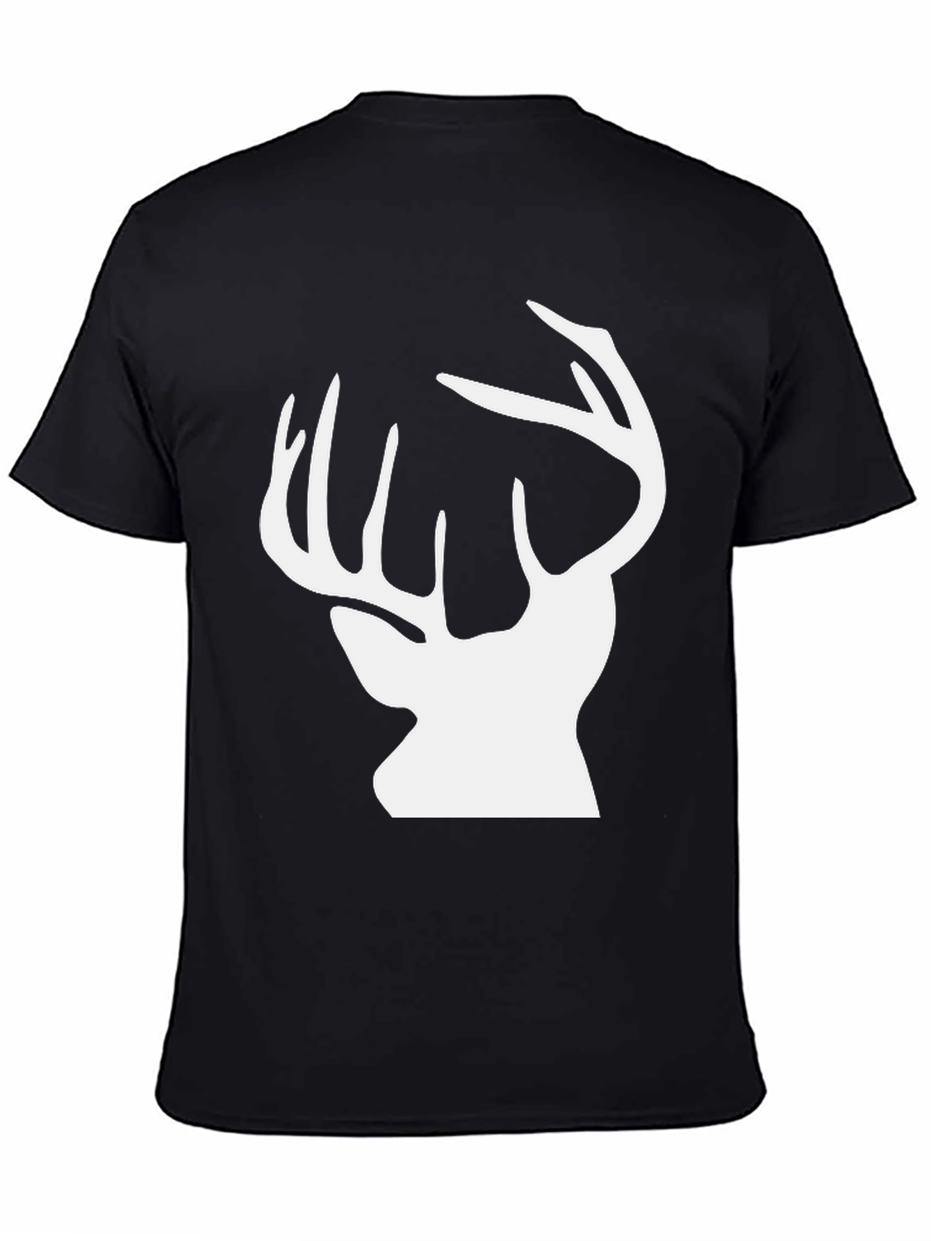 Deer Silhouette Graphic Tee - Black Cotton Blend
