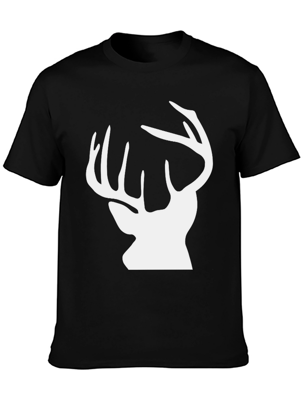 Deer Silhouette Graphic Tee - Black Cotton Blend