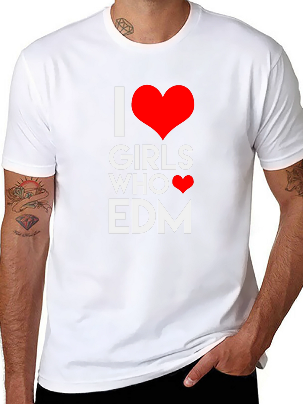 I Heart Girls Who Love EDM Black T-Shirt