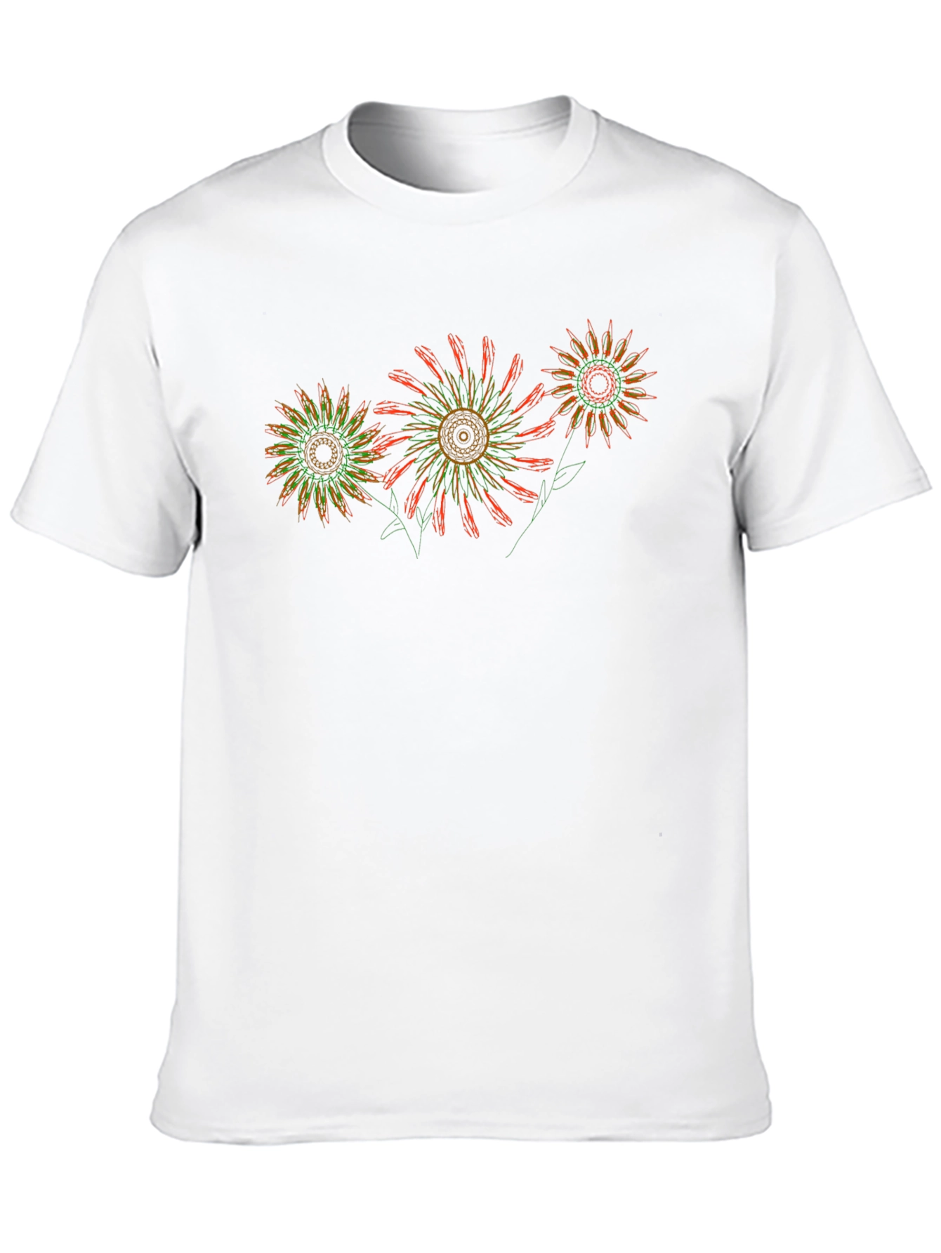Abstract Floral Black T-Shirt