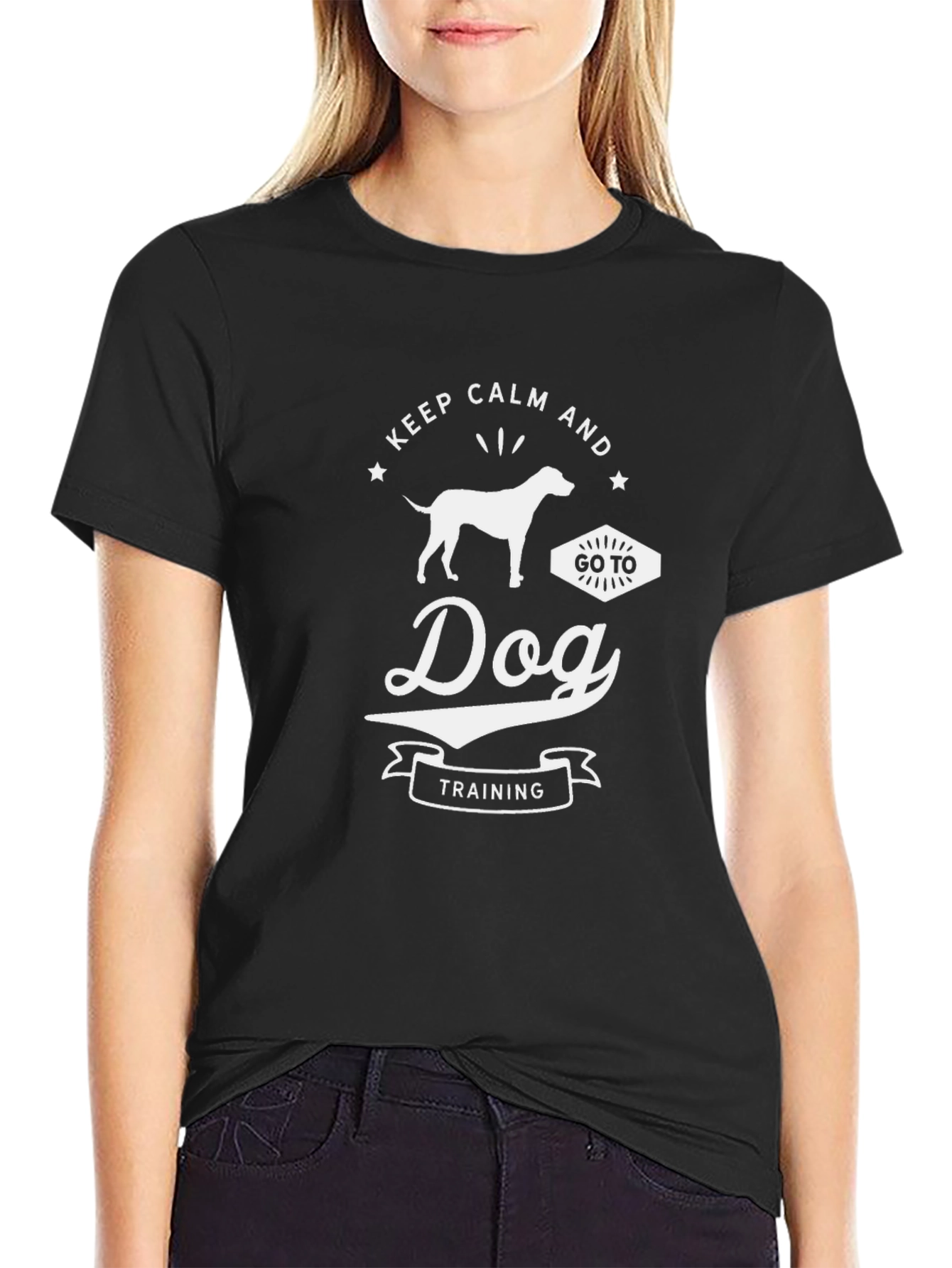 Keep Calm Dog Training Black T-Shirt