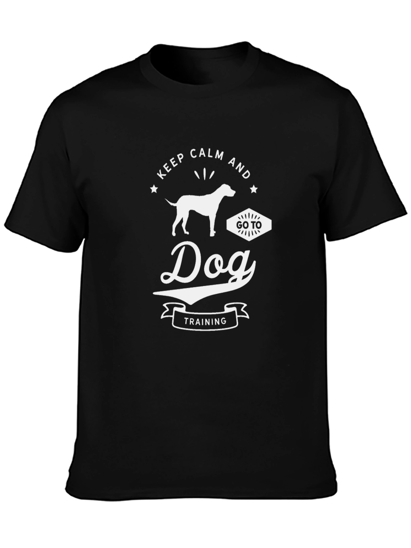 Keep Calm Dog Training Black T-Shirt