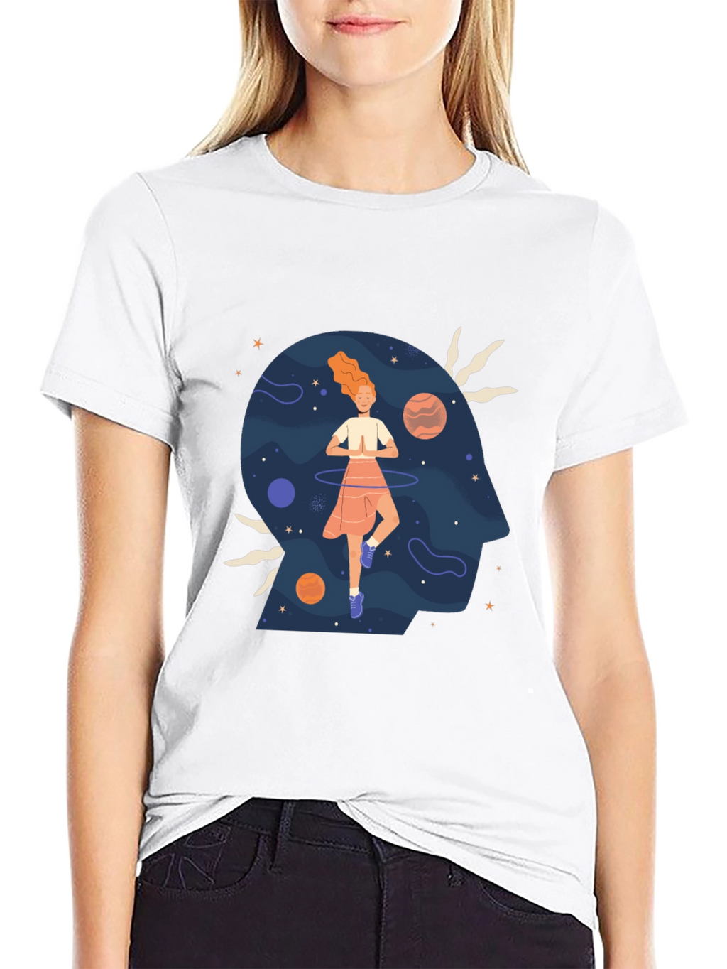 Mindful Universe Graphic Tee - Black Cotton