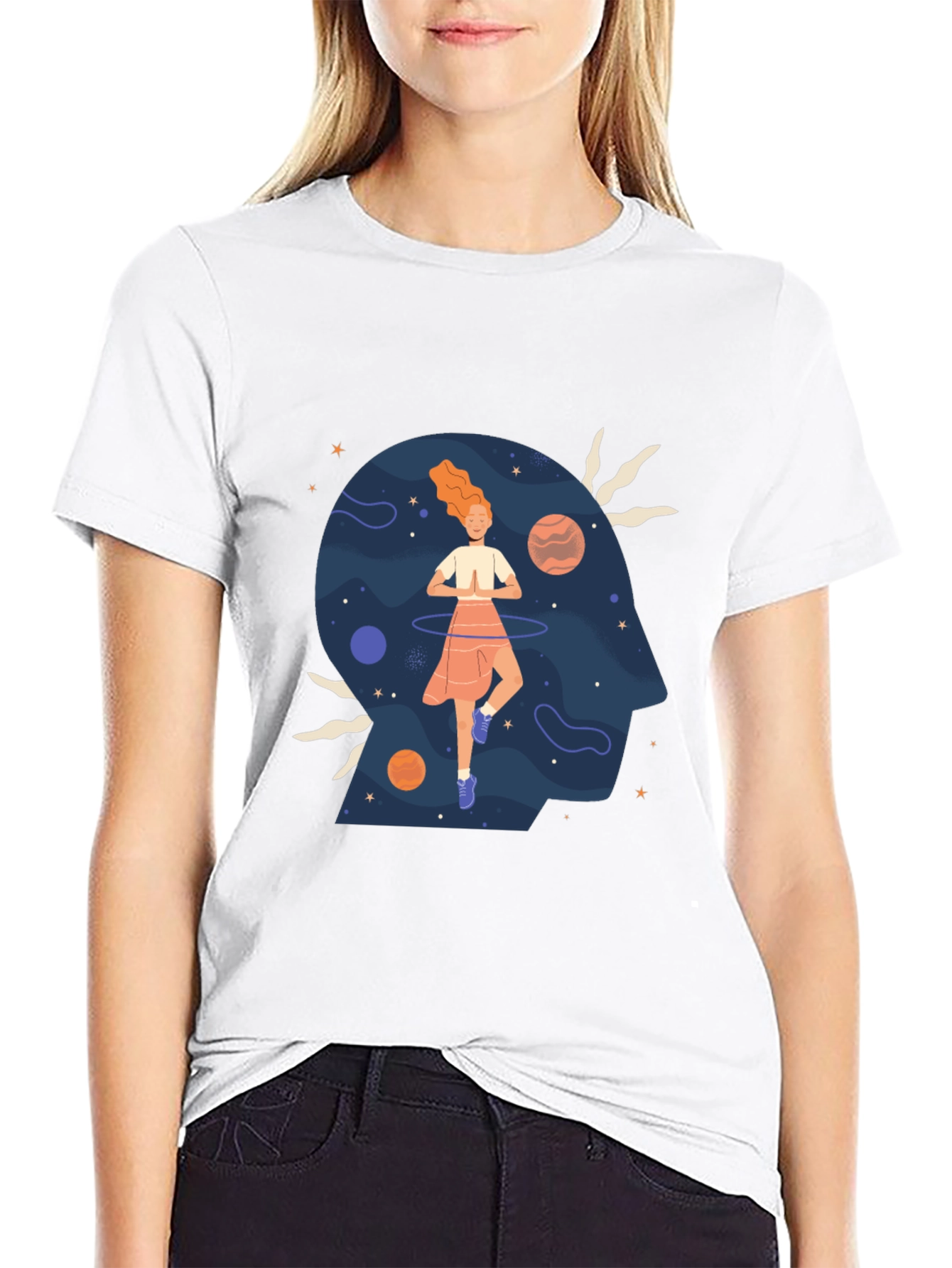 Mindful Universe Graphic Tee - Black Cotton