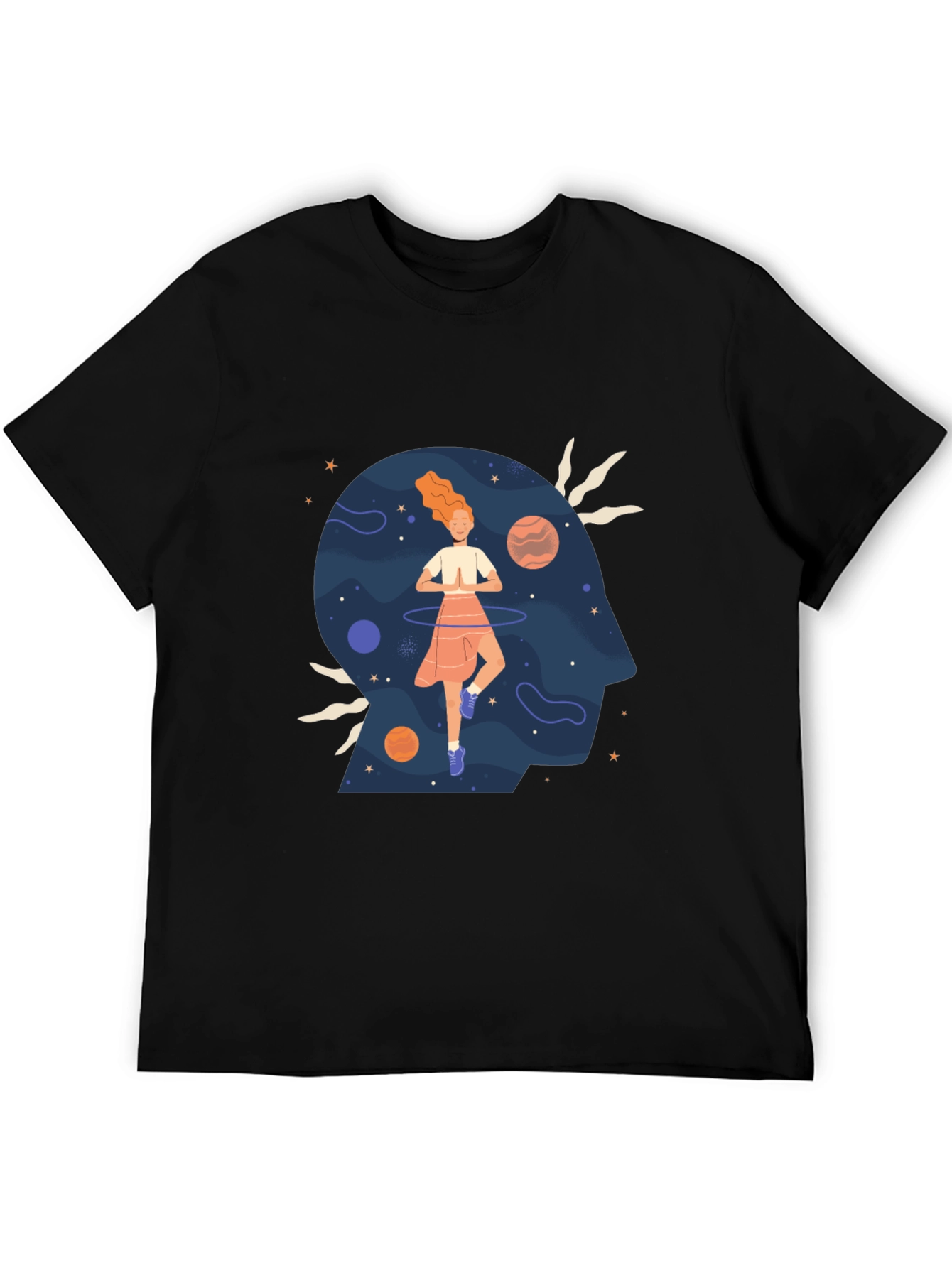 Mindful Universe Graphic Tee - Black Cotton