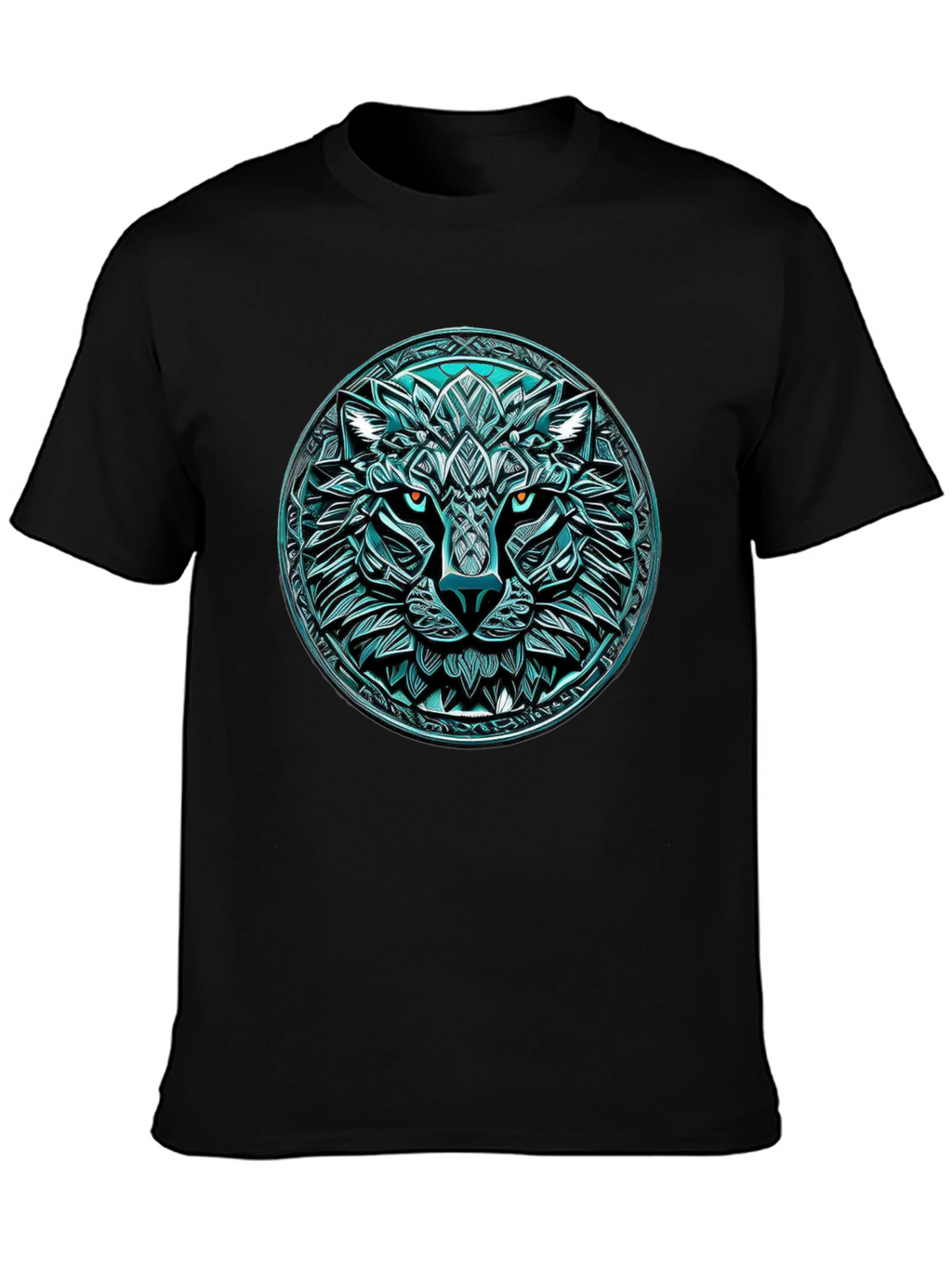 Wolf Graphic Tee - Round Emblem Design
