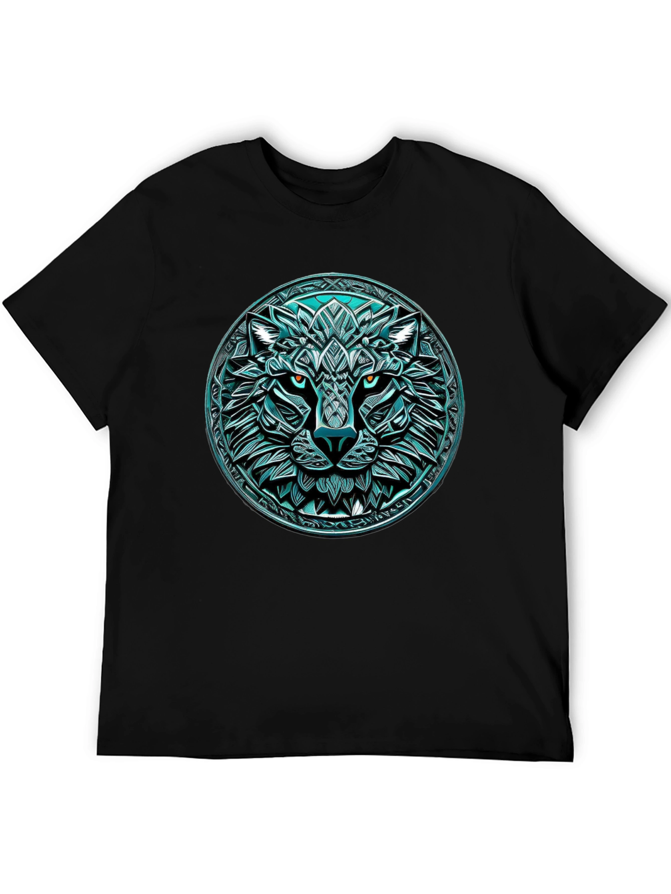 Wolf Graphic Tee - Round Emblem Design