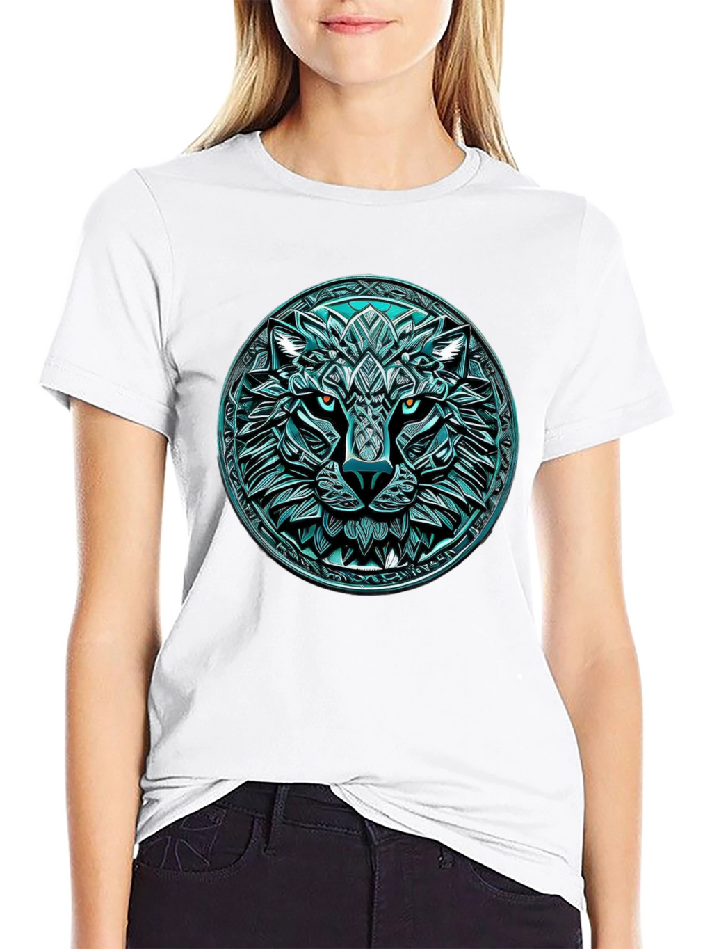 Wolf Graphic Tee - Round Emblem Design
