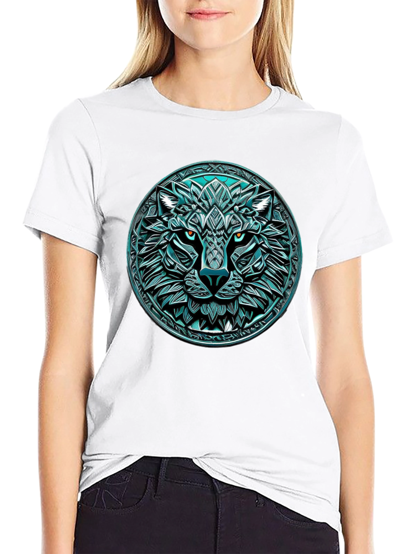 Wolf Graphic Tee - Round Emblem Design