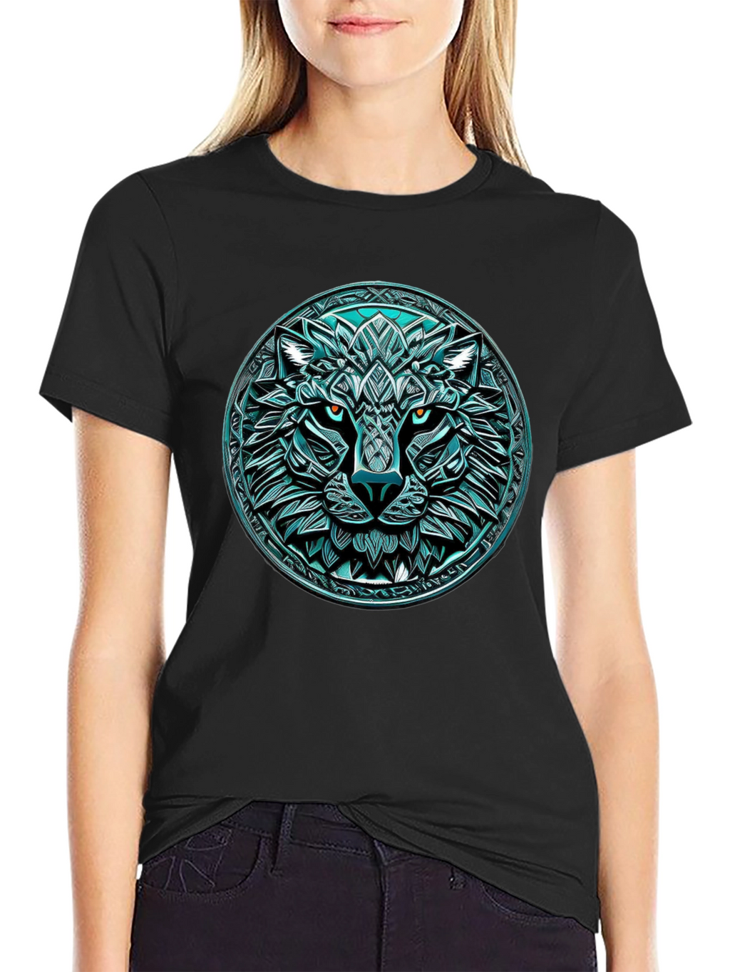 Wolf Graphic Tee - Round Emblem Design
