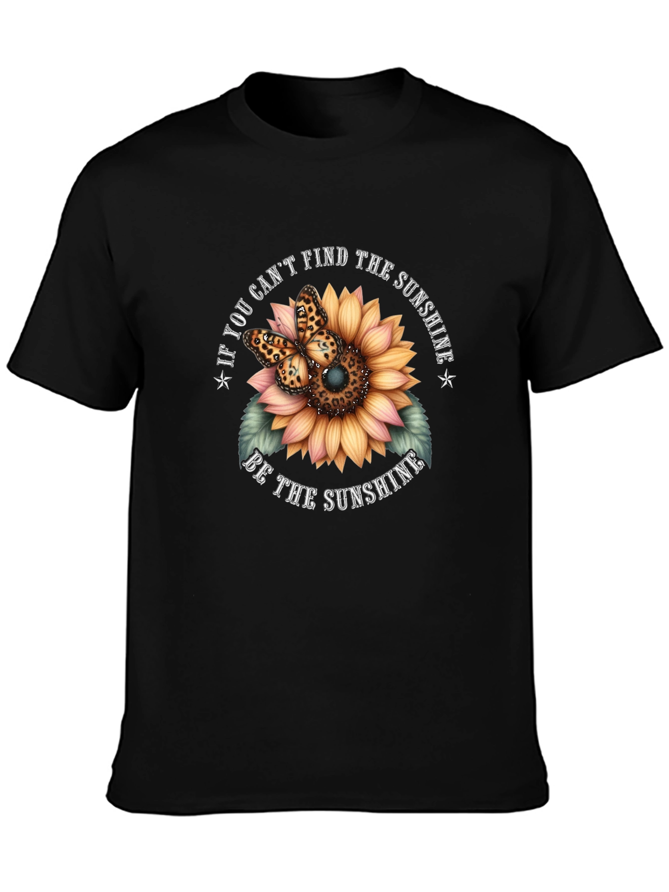 Sunflower Butterfly Graphic Tee - Be the Sunshine T-Shirt