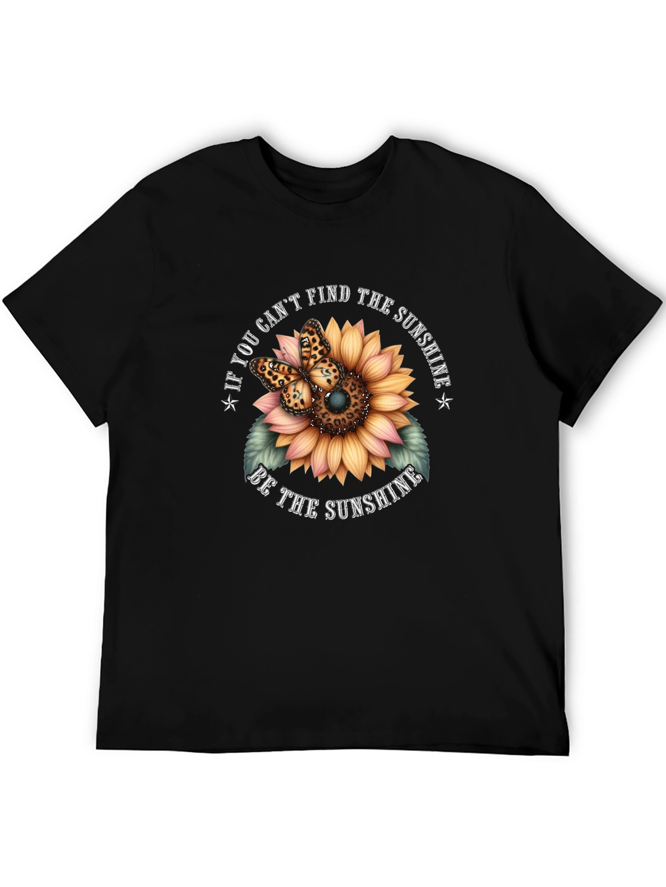 Sunflower Butterfly Graphic Tee - Be the Sunshine T-Shirt