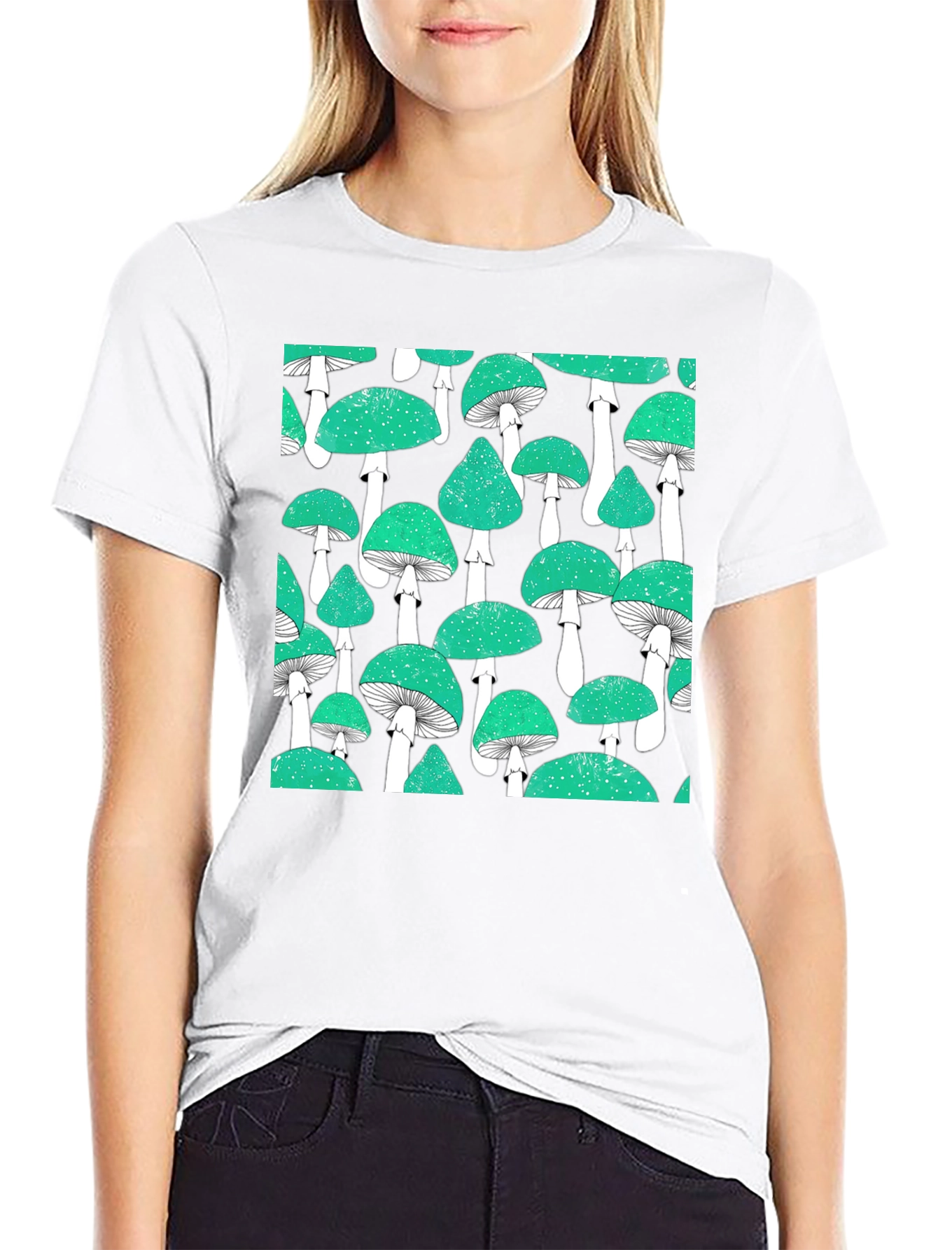 Mushroom Patterned T-Shirt