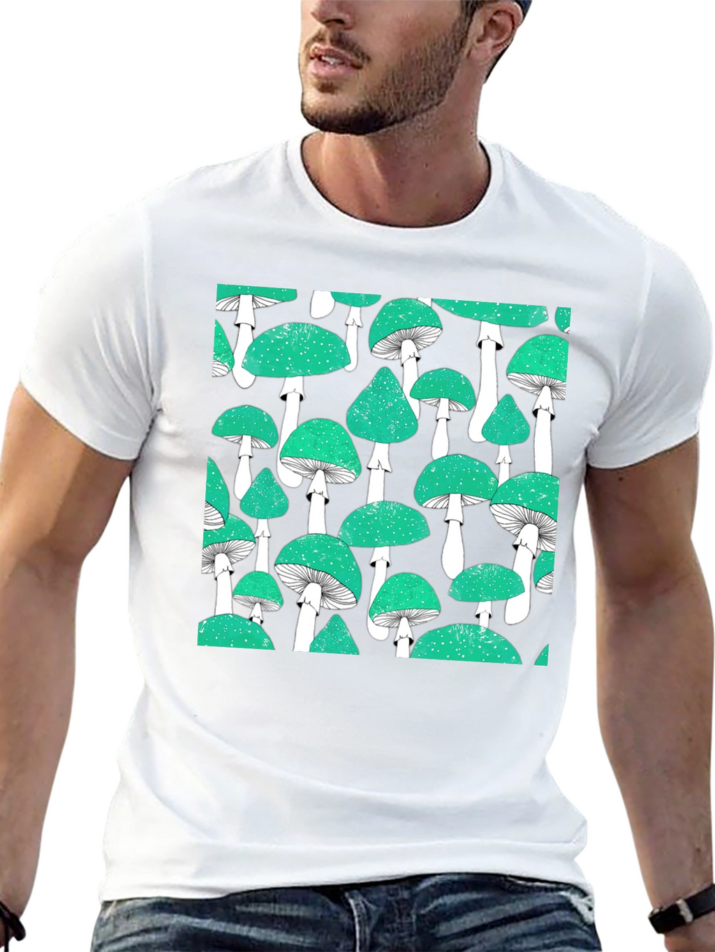 Mushroom Patterned T-Shirt